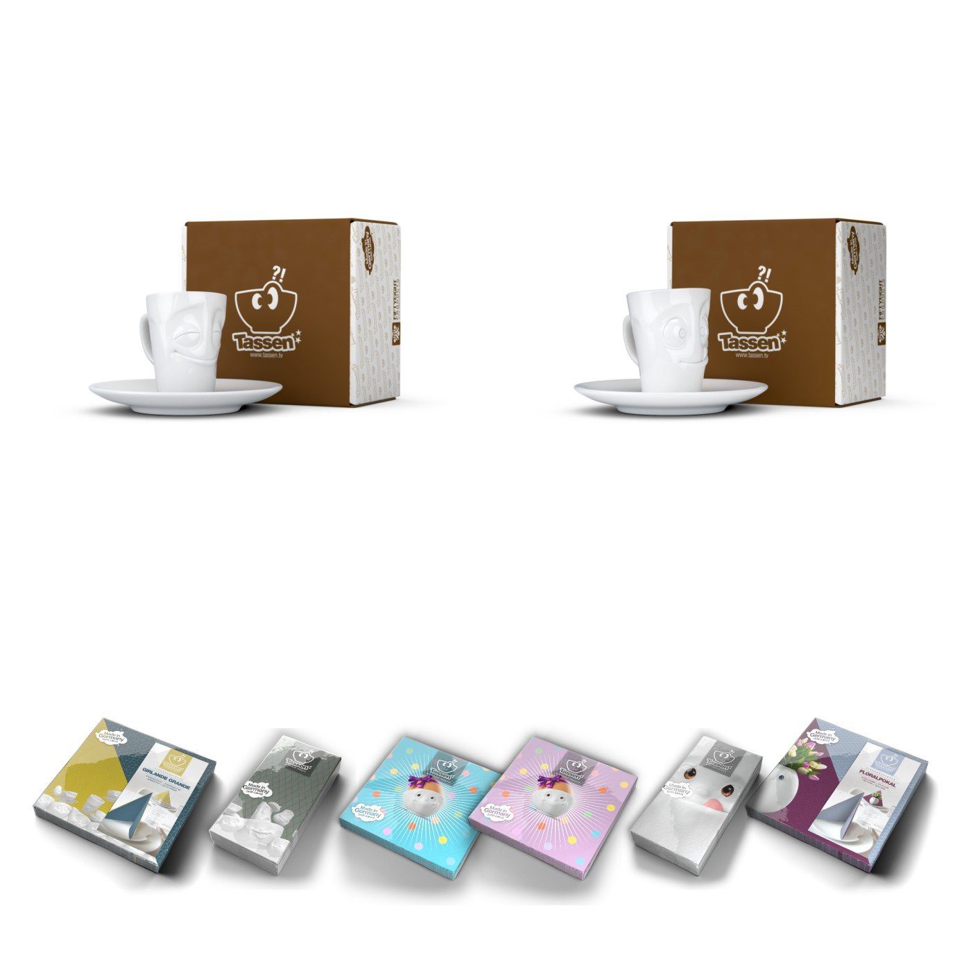 FIFTYEIGHT PRODUCTS Espressotasse Set 2-tlg. - Servietten + Servietten