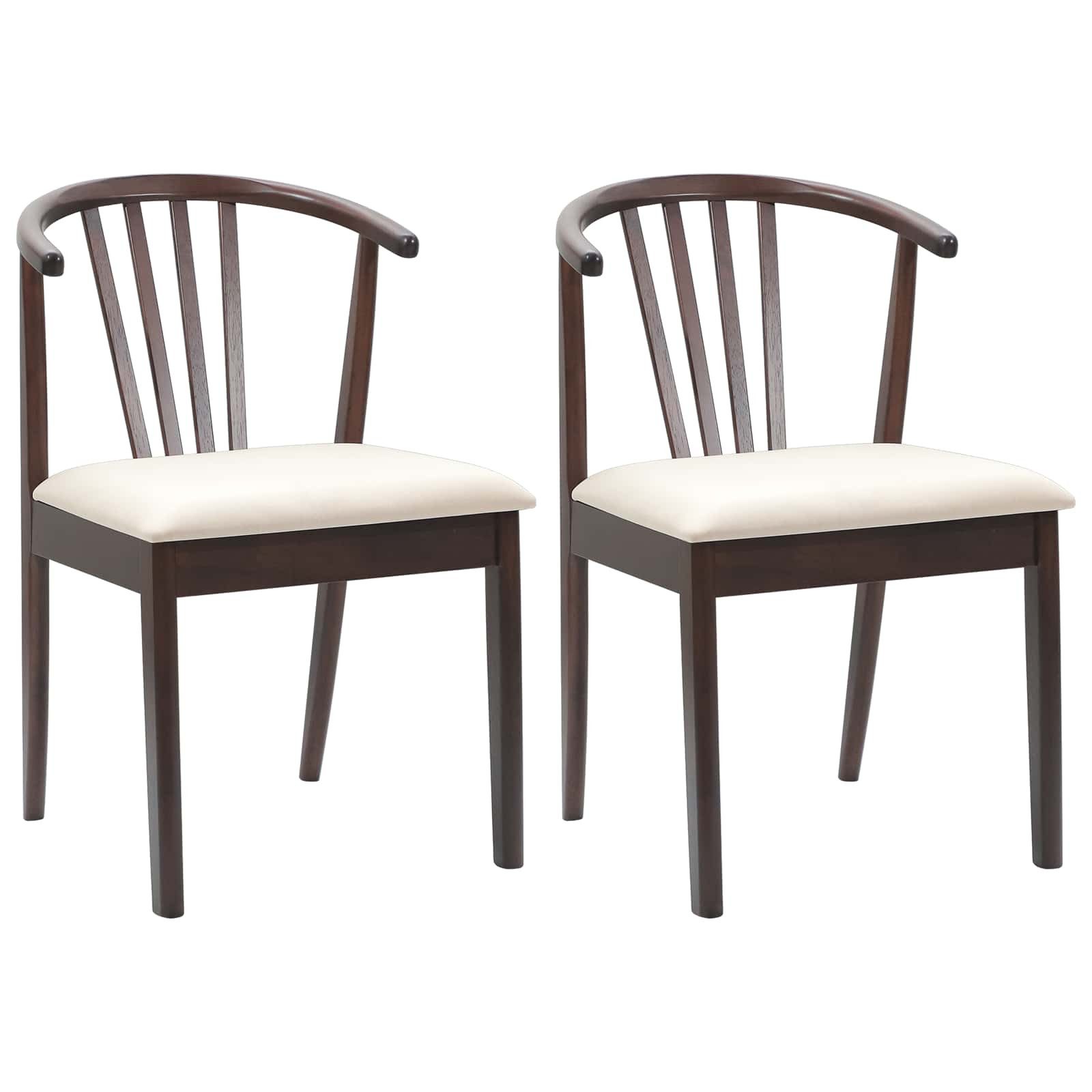 vidaXL Esszimmerstuhl Esszimmerstuhl 2 stk. Solides Gummiholz Hellbraun und hell (2 St)