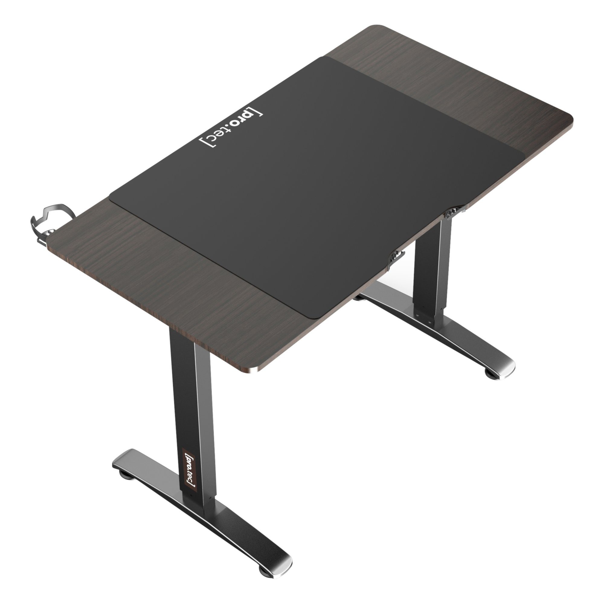 110x60 »Visalia« Walnuss-Optik Schreibtisch, schwarz Tisch pro.tec Elektrisch Walnuss-Optik Höhenverstellbarer |