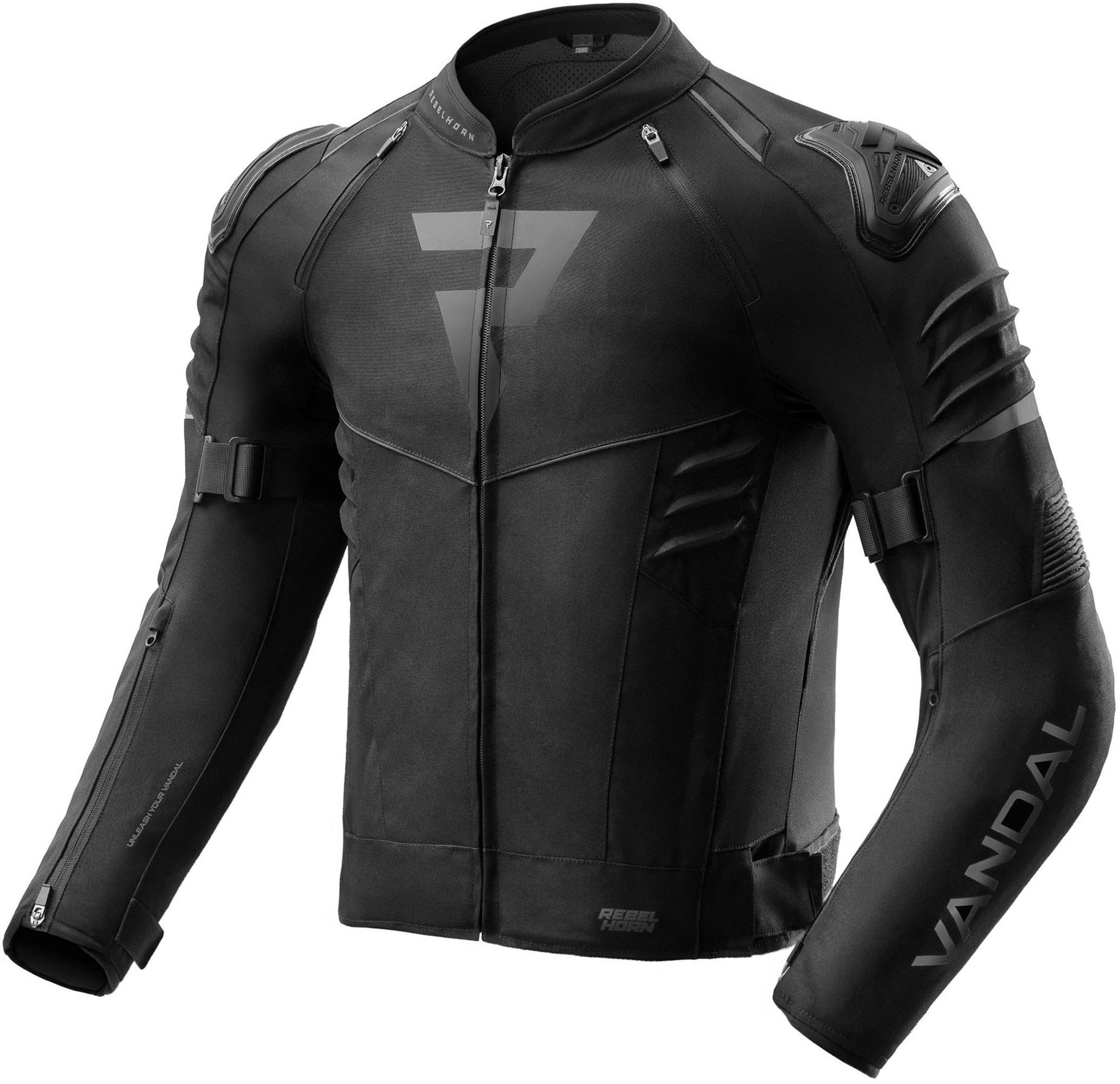 Rebelhorn Motorradjacke Vandal 2 wasserdichte Motorrad Textiljacke Rückenprotektor enthalten,Verbindungsreißverschluss,Ellenbogenpro