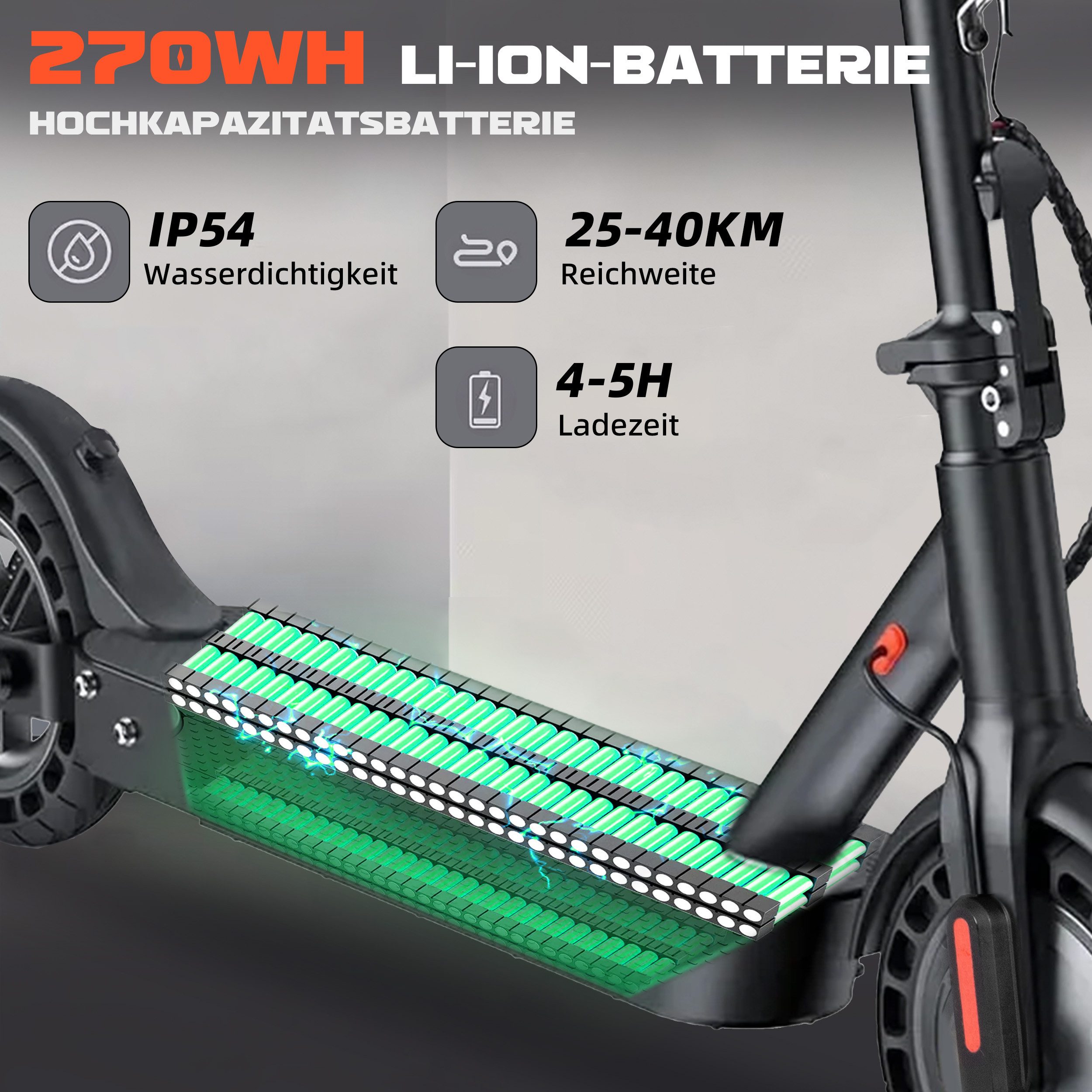 ZWHEEL E-Scooter mit Straßenzulassung ABE, 8,5 Zoll Elektroroller, max. 40km, Federung, 350 W, 20 km/h, (pannensicherer Vollgummireifen, mit APP & Bluetooth), E-roller, klappbar, duales Bremssystem, LED-Display, max. 120kg