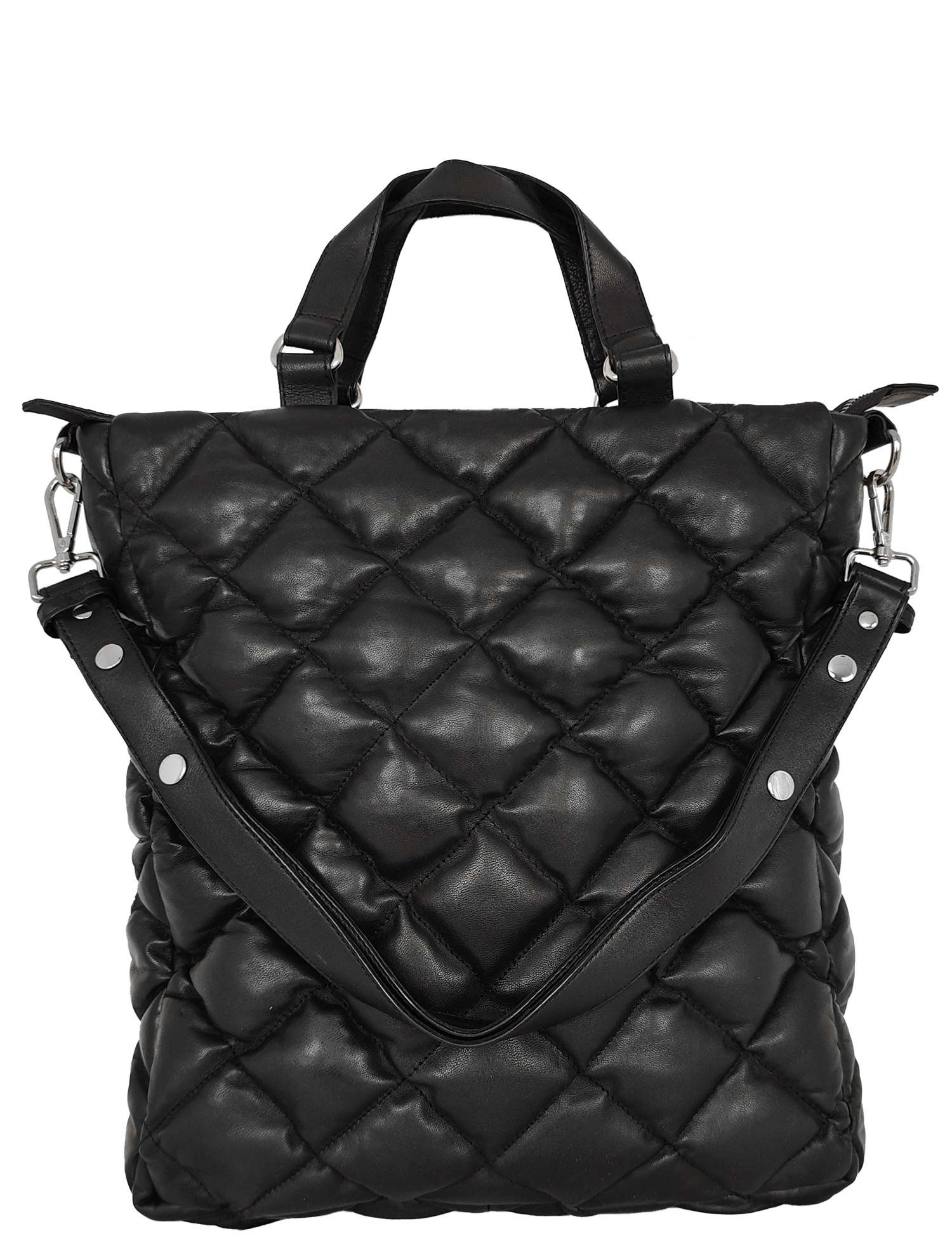 Lederjacken24 Handtasche Enja, Damen Echtleder Handtasche Lammnappa schwarz