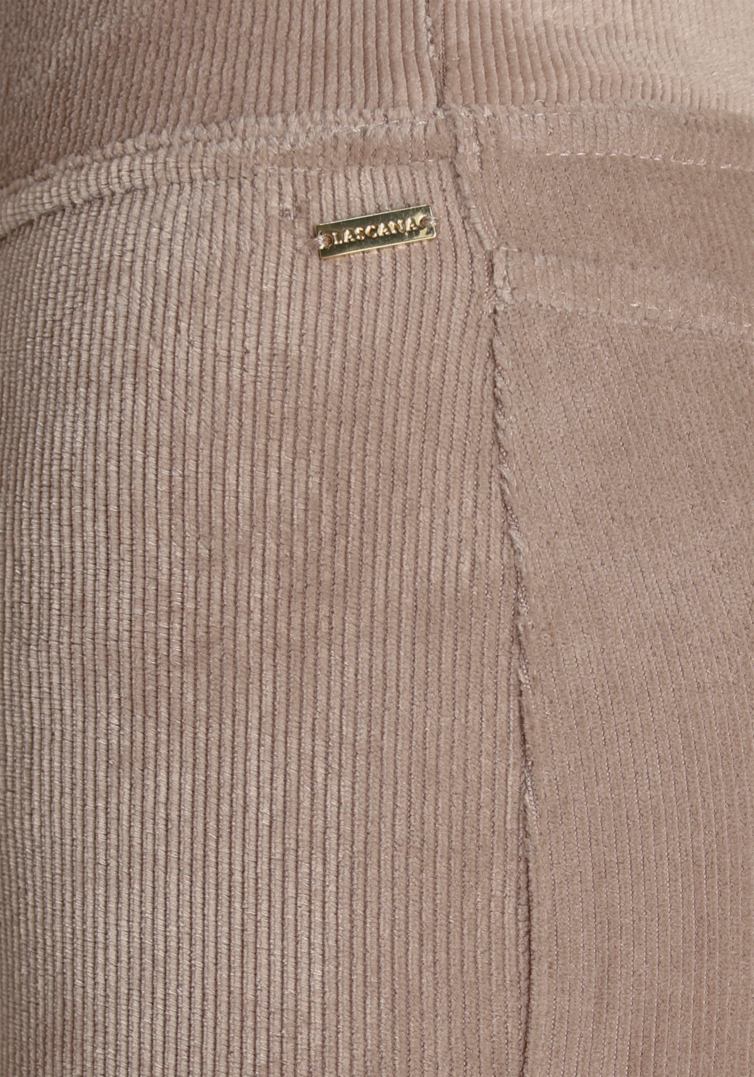 Leggings aus weichem beige Loungewear Cord-Optik, LASCANA in Material