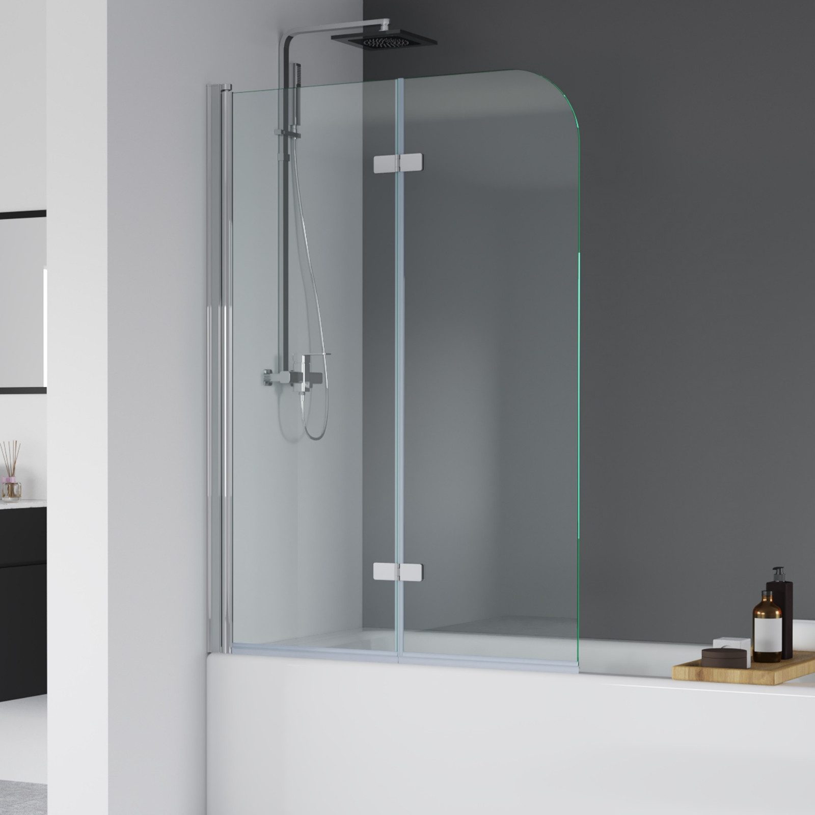 IMPTS Badewannenaufsatz Duschwand für Badewanne Duschabtrennung 2 TLG 3TLG günstig online kaufen