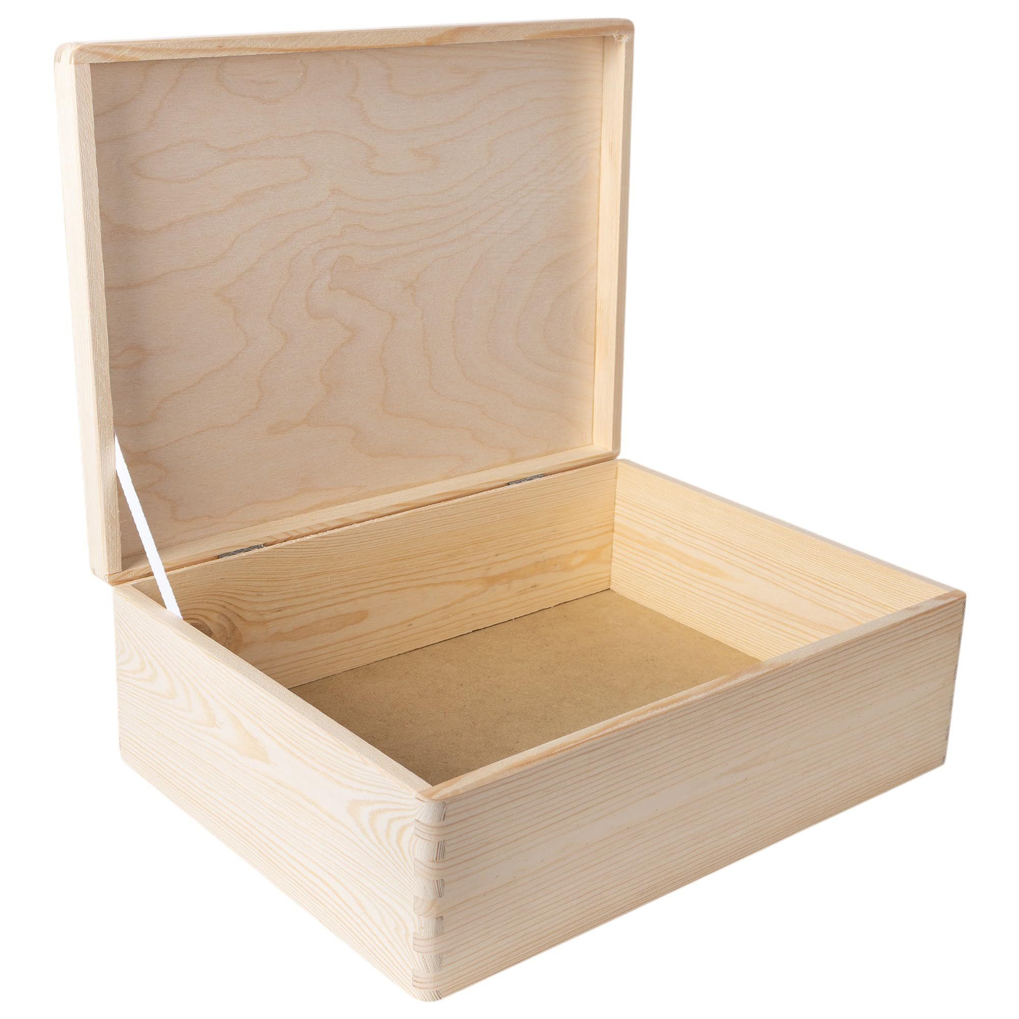Creative Deco Holzkiste Holzkiste mit Deckel Erinnerungsbox Baby Unlackiert