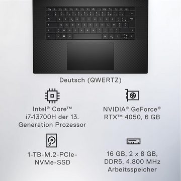 Dell XPS 17 9730 Notebook (Intel, RTX 4050, 1000 GB SSD, mit Fingerabdruckleser Core i7-13700H touch UHD+ Display)