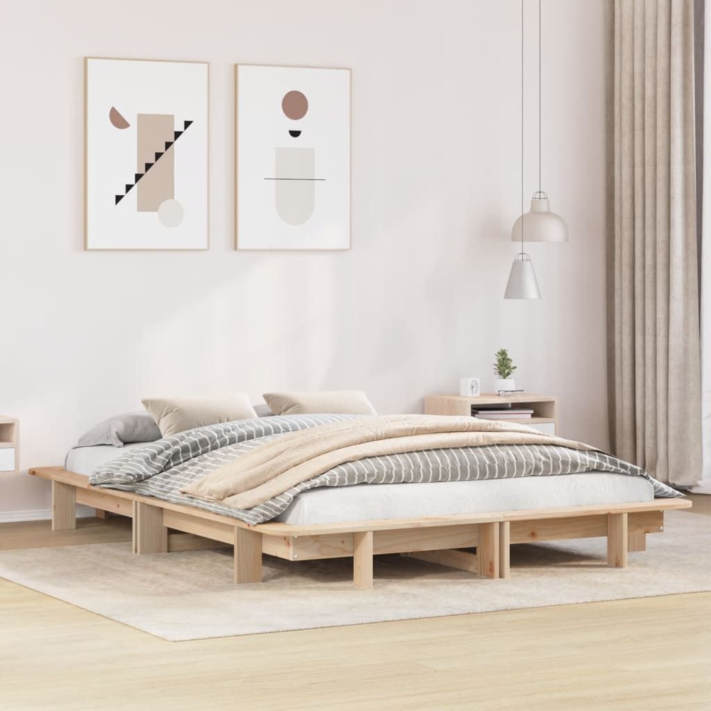 vidaXL Bett, Massivholzbett ohne Matratze 140x190 cm Kiefernholz günstig online kaufen