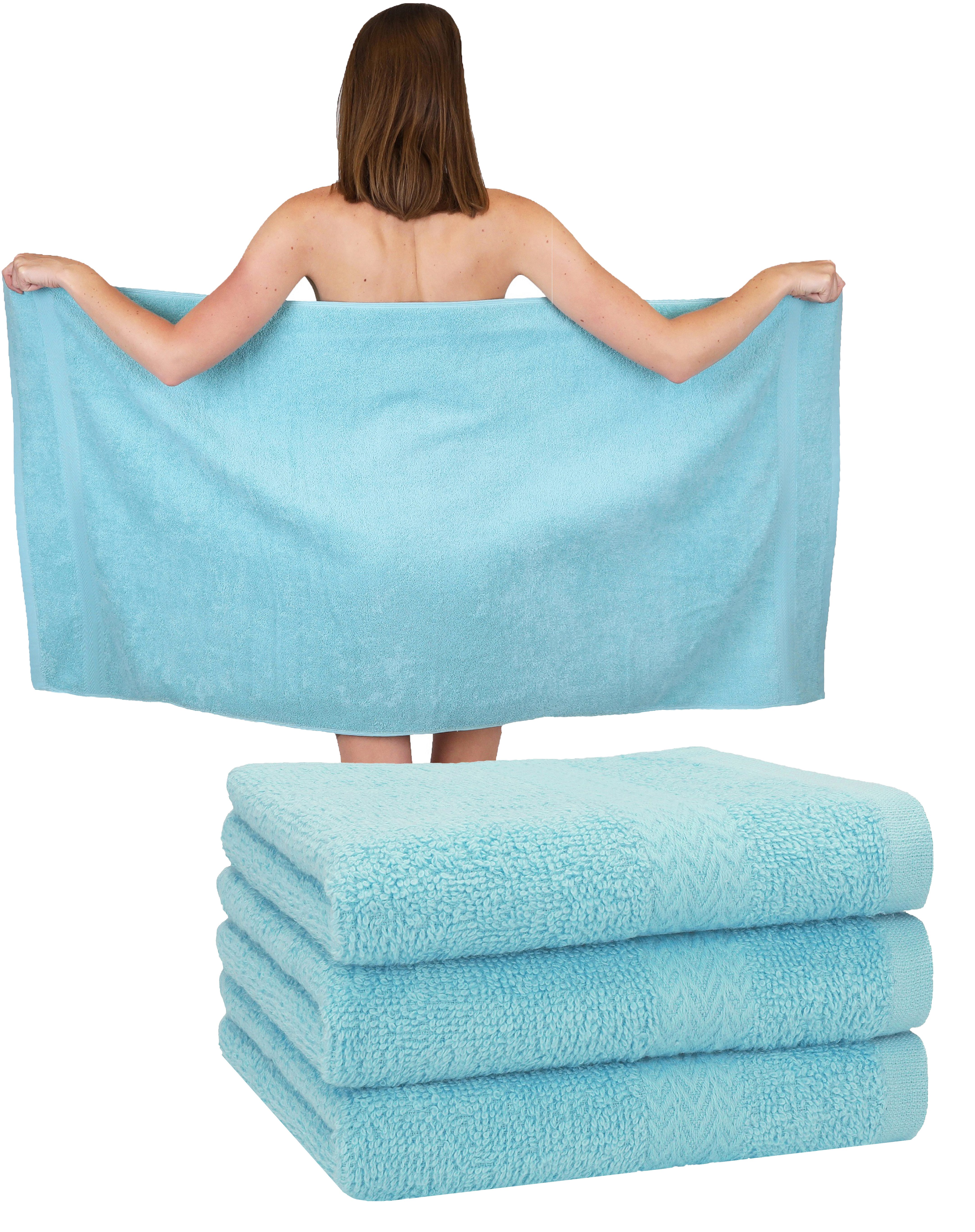 Betz Set van 2 douchehanddoeken, douchehanddoekenset, afmetingen 70 x 140 cm, badhanddoek, strandhanddoek, handdoek, premium 100% katoen, kleur antraciet