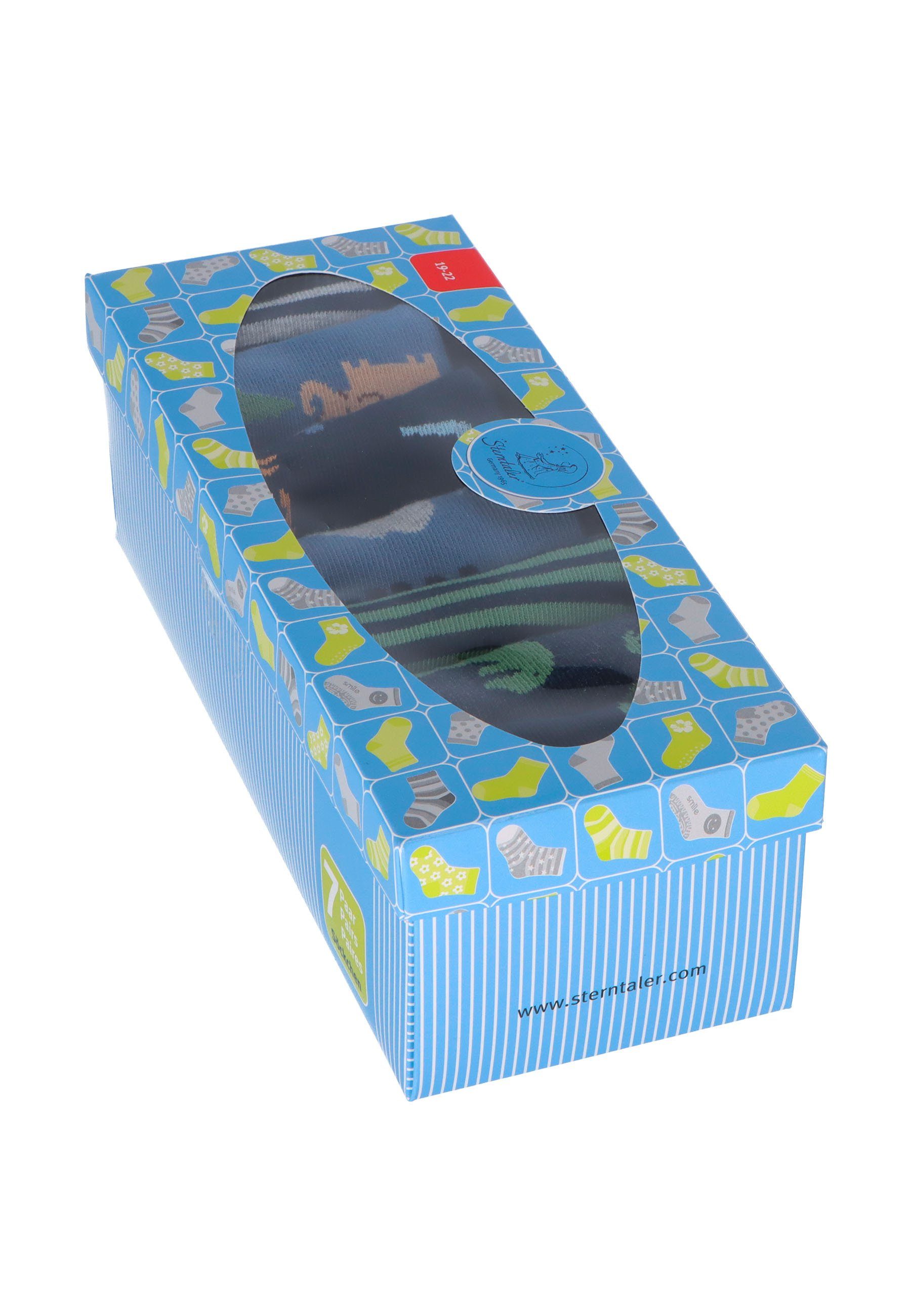 Sterntaler® Feinsöckchen Socken 7er-Box Wildnis (7-Paar, 7er-Pack) 7 Paar Jungensöckchen in Geschenkbox mit coolen Motiven – Bild 4 von 5