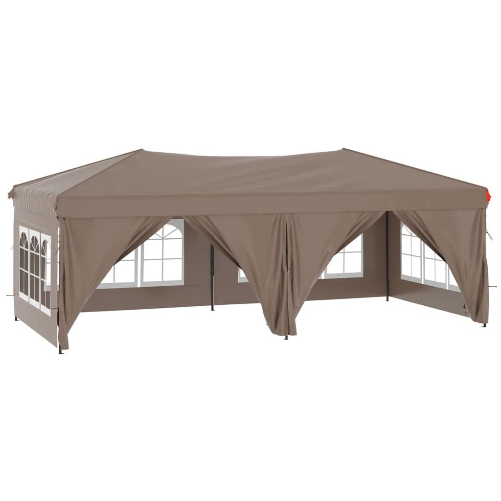 vidaXL Pavillon taupe - mit Seitenwände Partyzelt Faltbar mit Seitenwänden Taupe 3x6 m