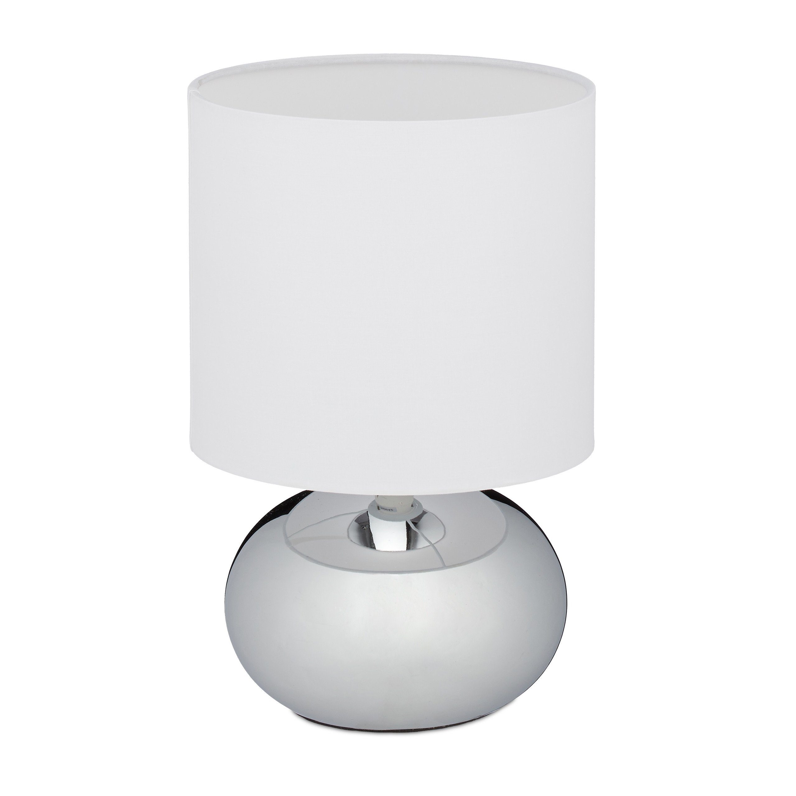 relaxdays Nachttischlampe Touch, Silber günstig online kaufen