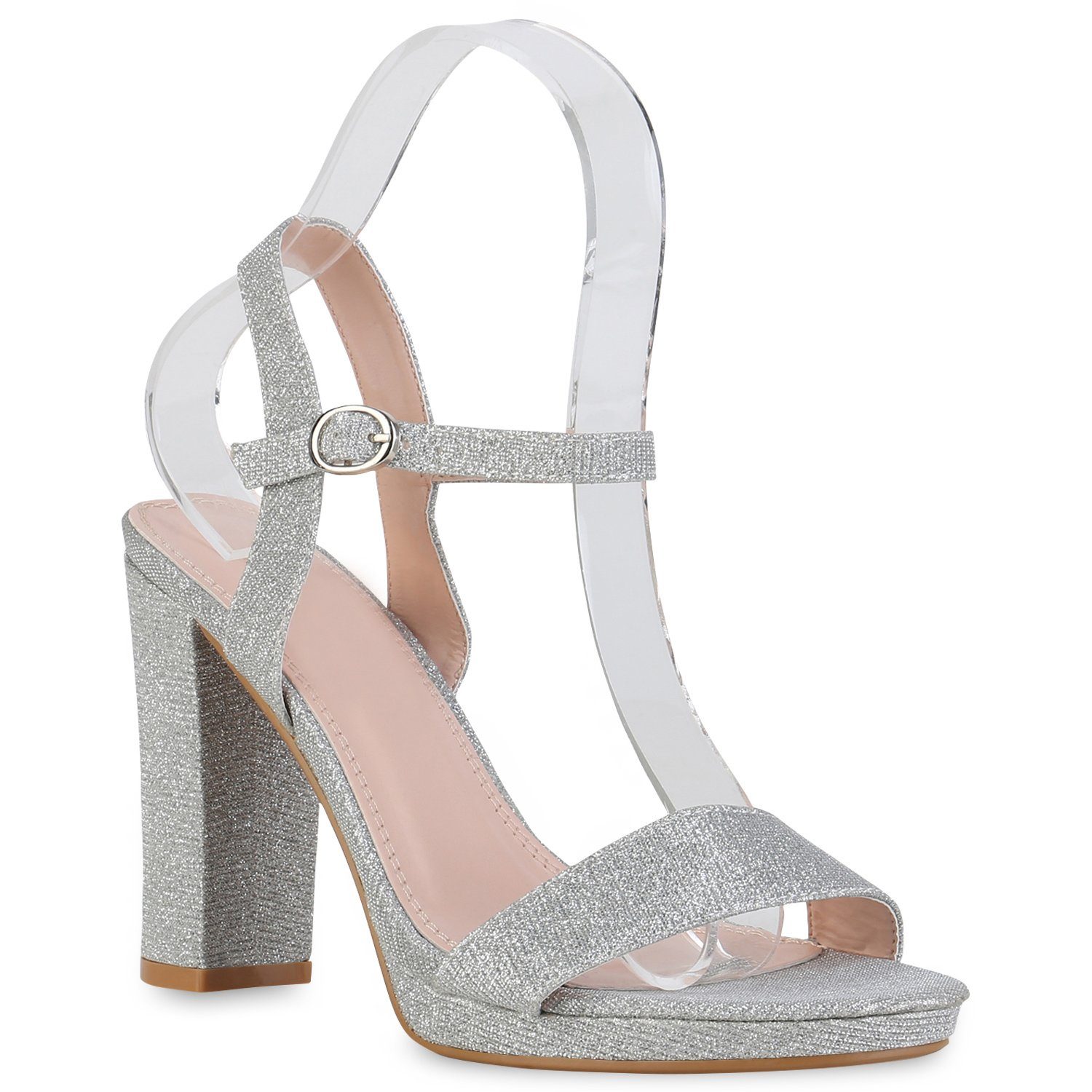 HILL Schuhe Riemchensandalette 839942 VAN Bequeme Silber