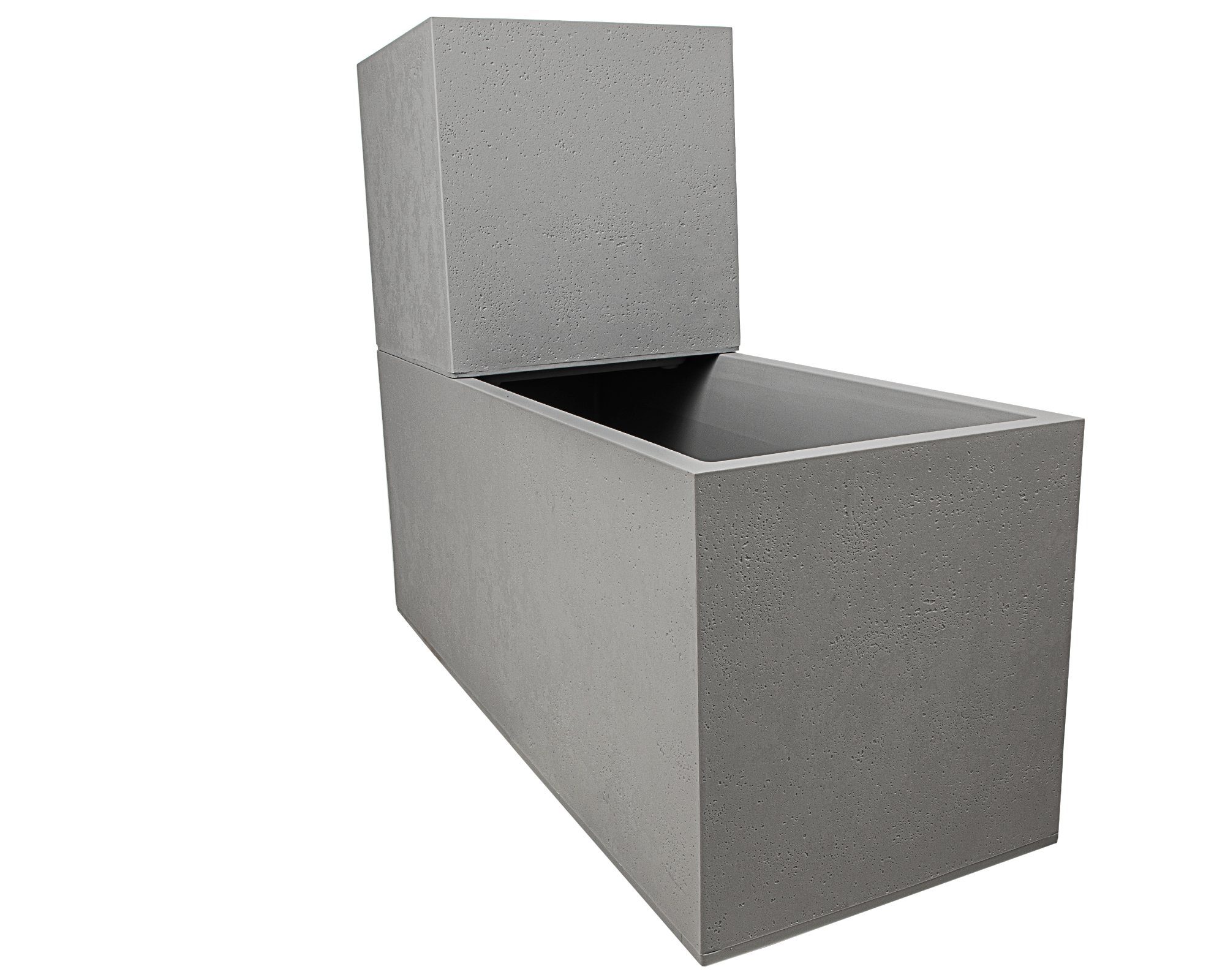 ONDIS24 Blumentopf Ondis24 2 x Pflanzkübel Vulkan, 100+40 Liter Volumen, Blumenkasten mit Wasserspeicher, stapelbar, Balkon, Blumenkübel