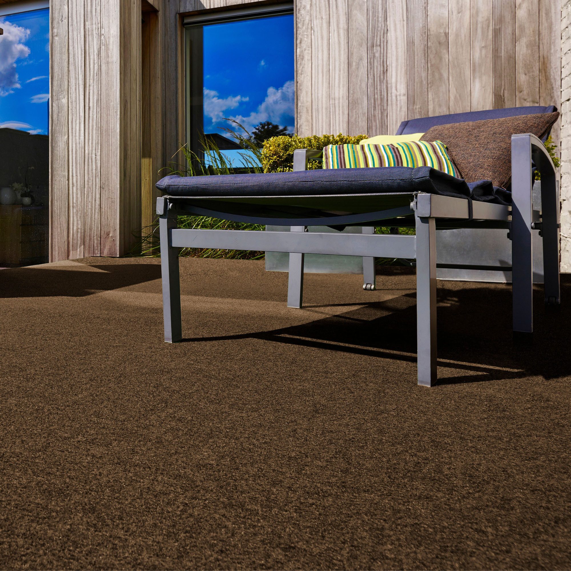 Andiamo Kunstrasen Field, Gesamthöhe ca. 4 mm, rechteckig, für Balkon & Terrasse, mit Drainage-Noppen, Nadelfilz-Optik