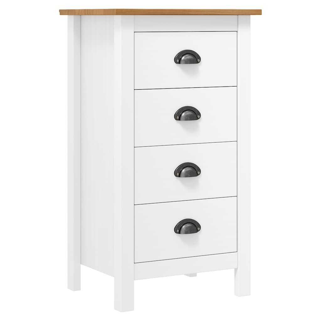 vidaXL Sideboard Sideboard Hill Weiß 46x35x80 cm Massivholz Kiefer (1 St)