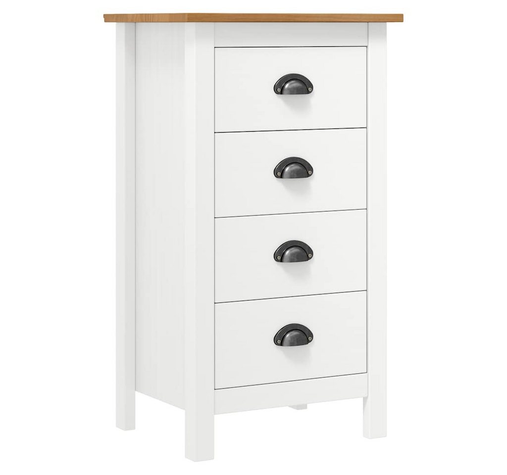 vidaXL Sideboard Sideboard Hill Weiß 46x35x80 cm Massivholz Kiefer (1 St)