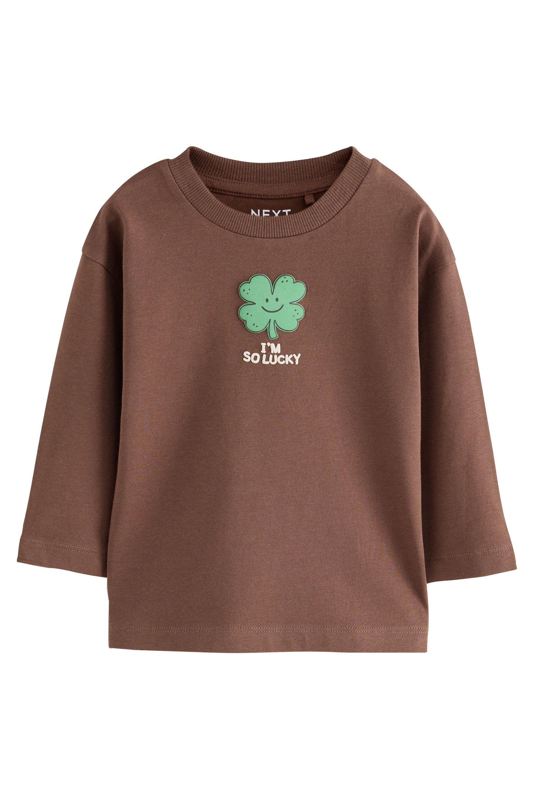 Next Langarmshirt Langarmshirt mit kleinem Grafikprint (1-tlg)