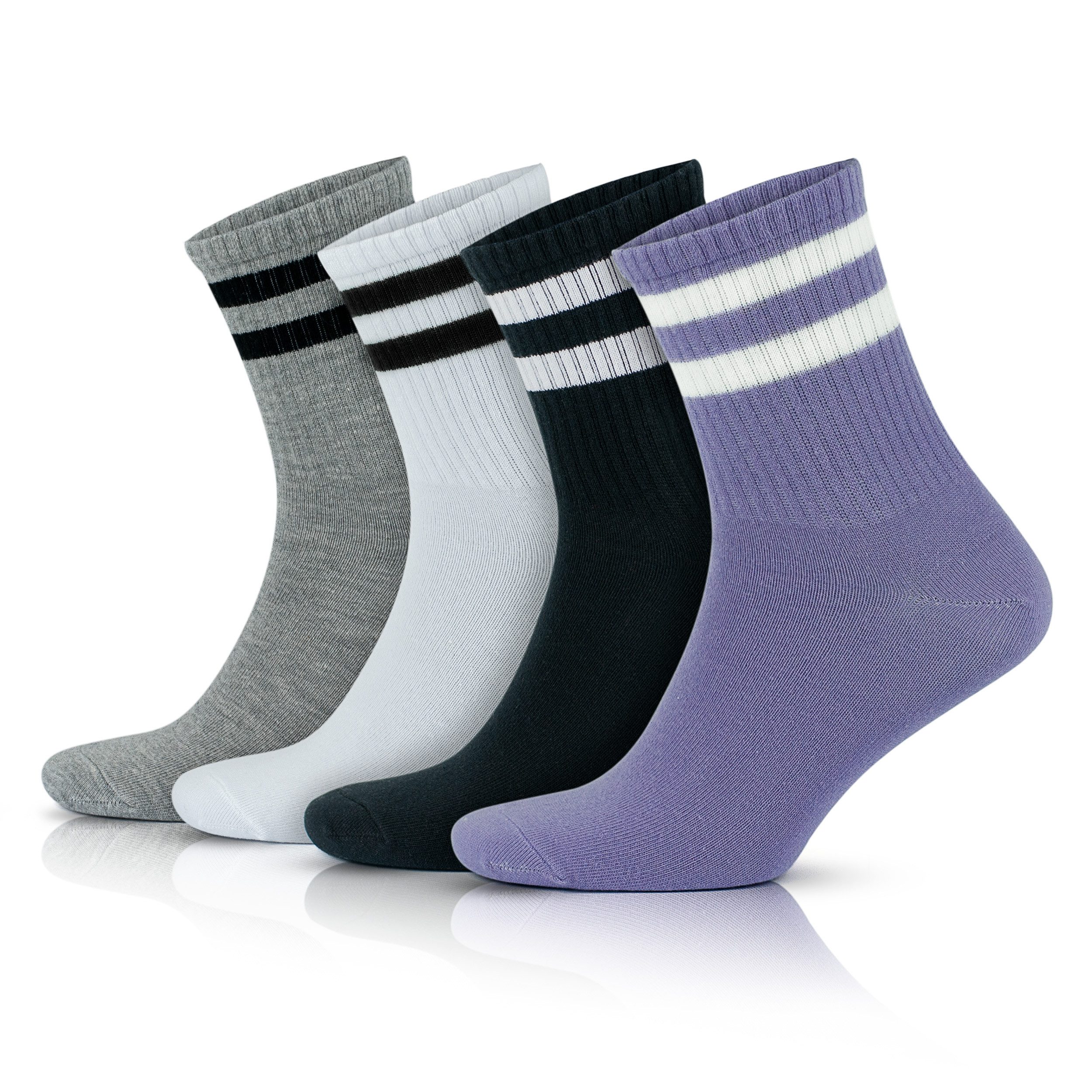 GoWith Tennissocken Retro Socken Freizeitsocken Gestreifte günstig online kaufen