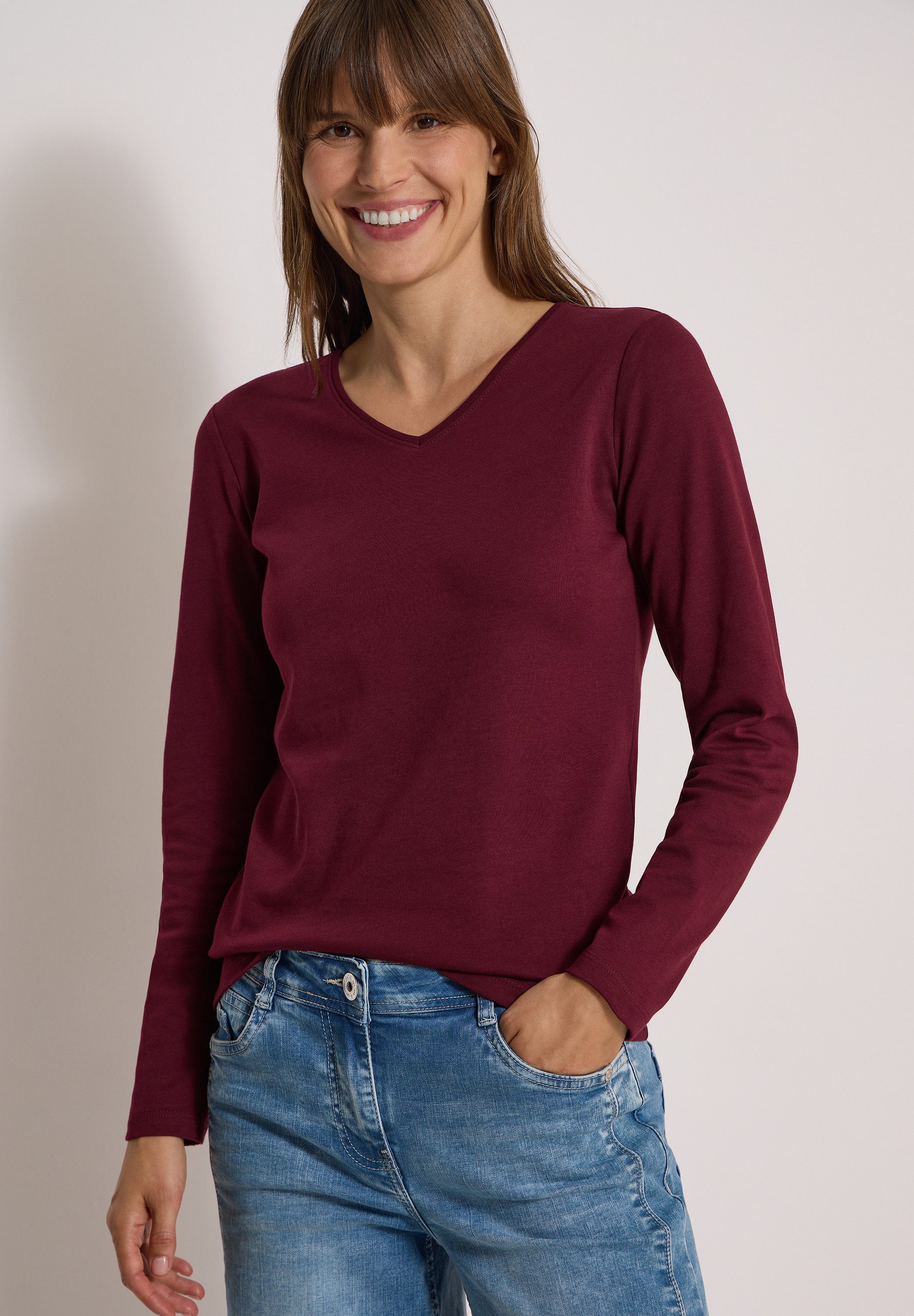 CECIL Langarmshirt aus reiner Baumwolle