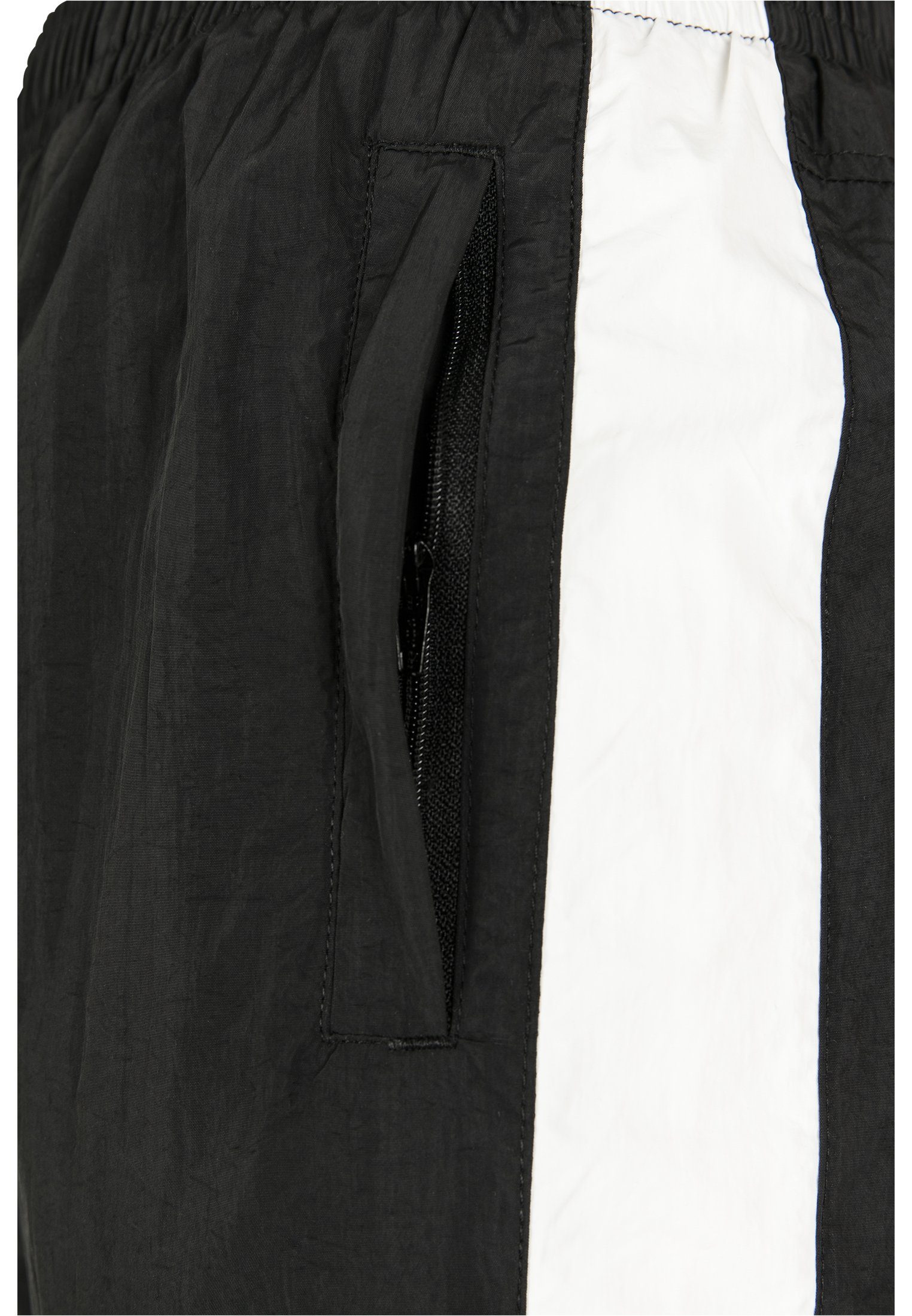 Pants Ladies Damen Striped (1-tlg) URBAN CLASSICS Stoffhose black/white Crinkle
