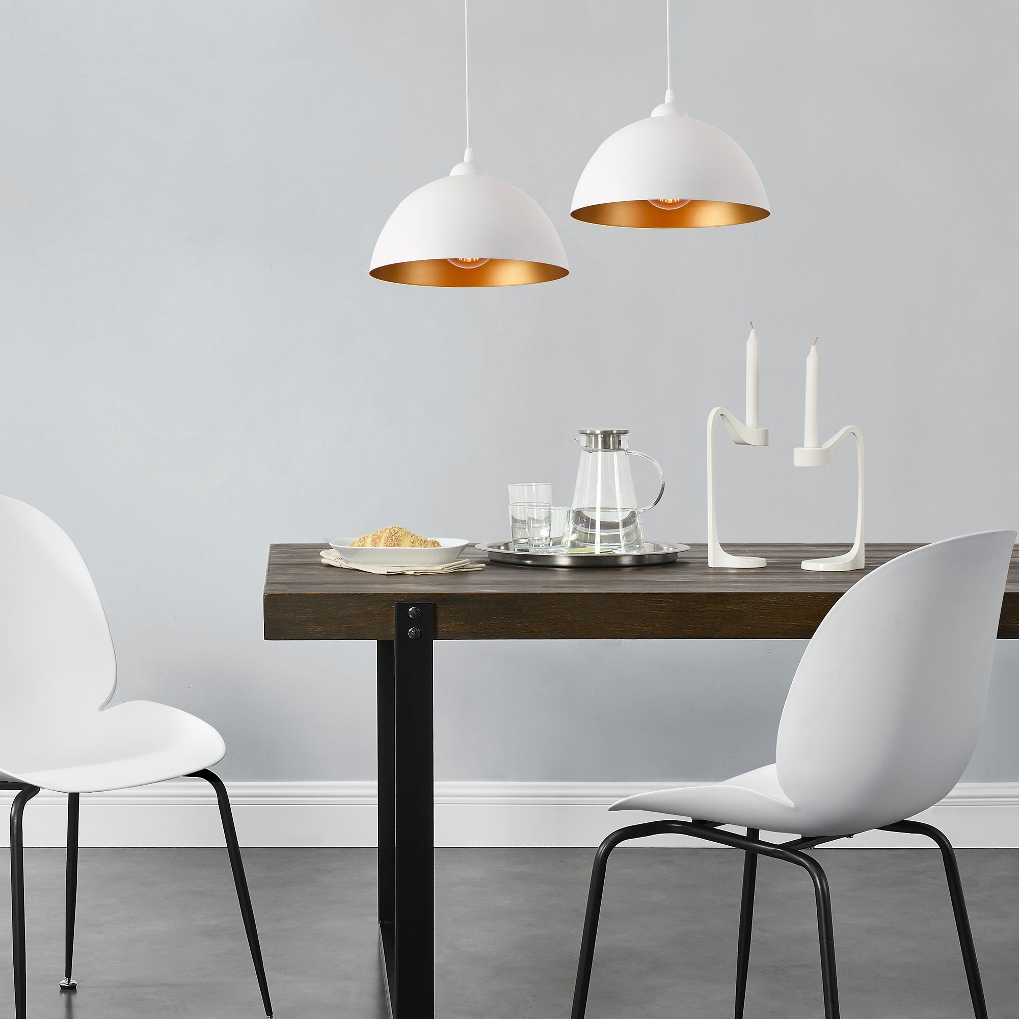 lux.pro Hängeleuchte, ohne Leuchtmittel, »Espoo« 2er Set Pendelleuchte Lampe weiß