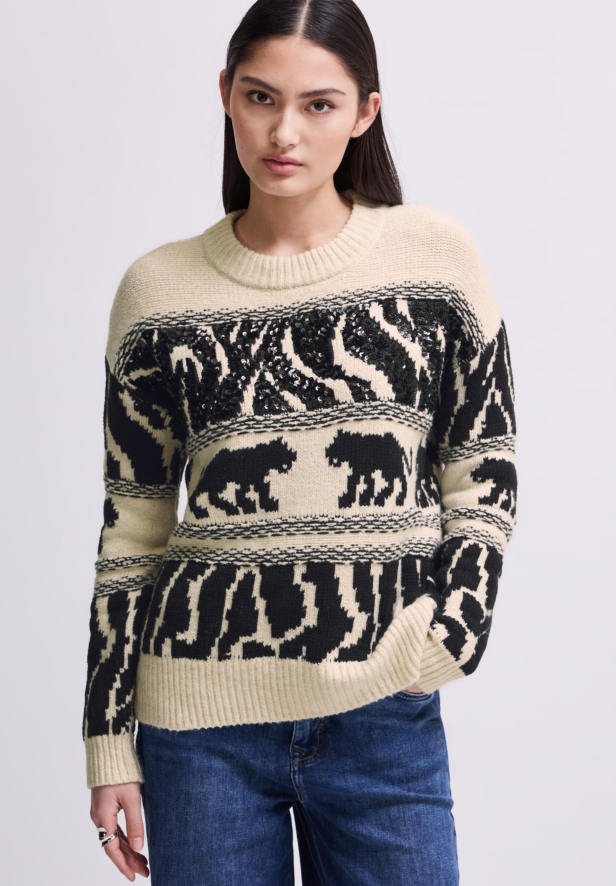 STREET ONE STUDIO Strickpullover mit Muster