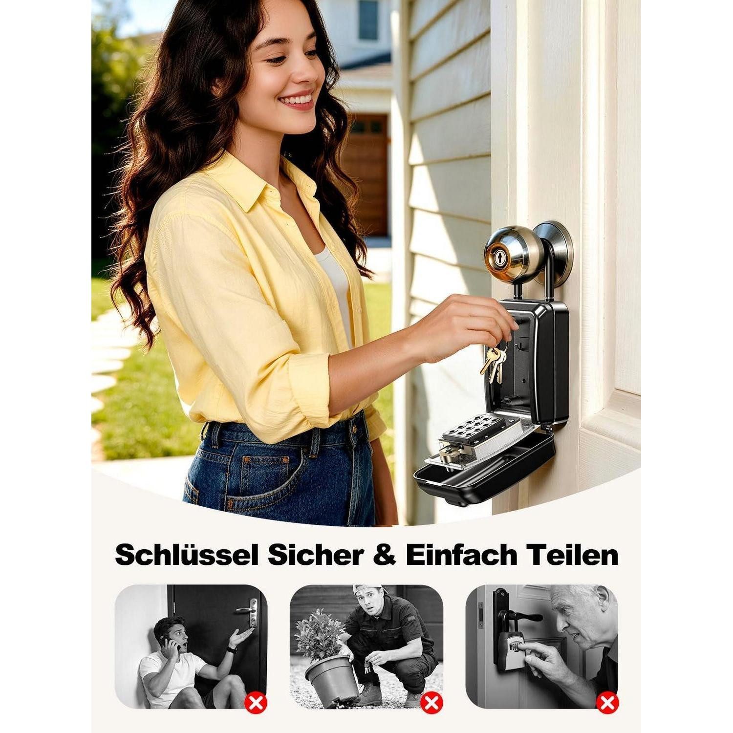 LuxusKollektion Schlüsselleiste Schlüsseltresor Outdoor mit Zahlencode 12 Tasten, (1 St)