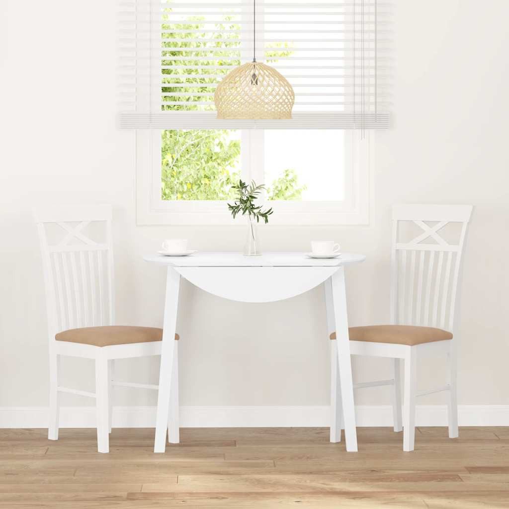vidaXL Esszimmerstuhl Esszimmerstühle mit Kissen 2 Stk. Weiß Massivholz Gum günstig online kaufen