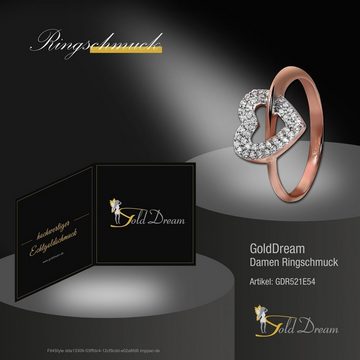 GoldDream Goldring GoldDream Herz Damen Ring rosegold (Fingerring), Damen Ring Herz aus 333 Rosegold - 8 Karat, Farbe: rose, weiß