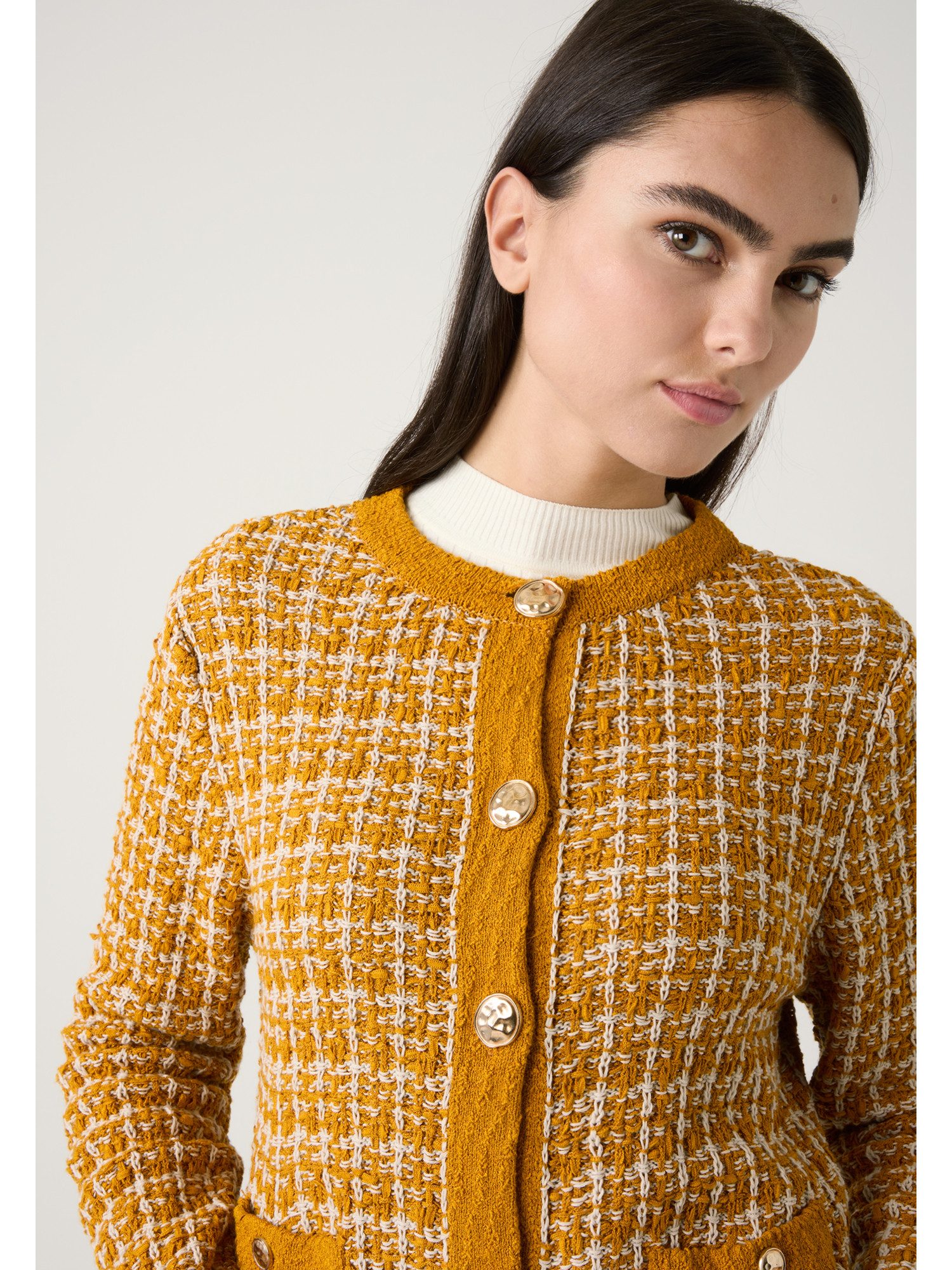 MORE&MORE Cardigan Strickjacke langarm Blazeroptik günstig online kaufen