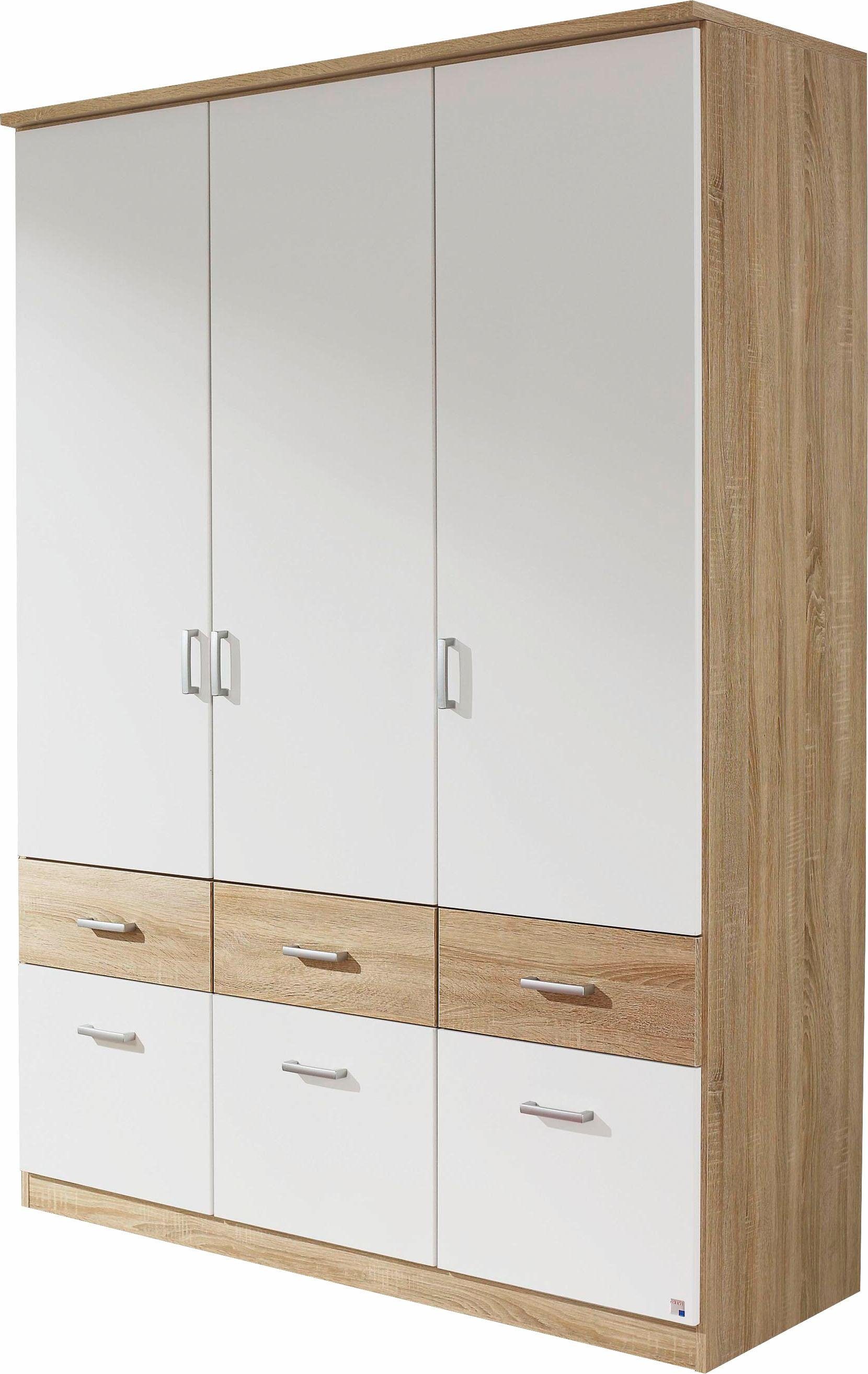 rauch Kleiderschrank Kleiderschrank Schrank Garderobe deckenhoher Schrank BREMEN (optional mit Spiegel, Breiten: 91/136/181 cm, Höhe: 199 cm) in vielen Farbvariationen, inkl. Kranzblende MADE IN GERMANY
