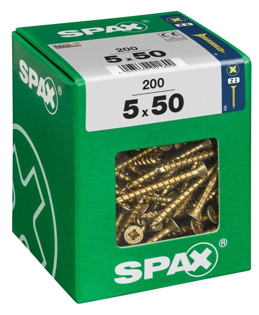 SPAX 2 Spax x 200 - 50 PZ Holzbauschraube 5.0 Universalschrauben mm
