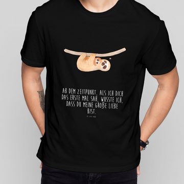 Mr. & Mrs. Panda T-Shirt Faultier mit Kind - Schwarz - Geschenk, Männer, Niedlichkeit, Mama, F (1-tlg)