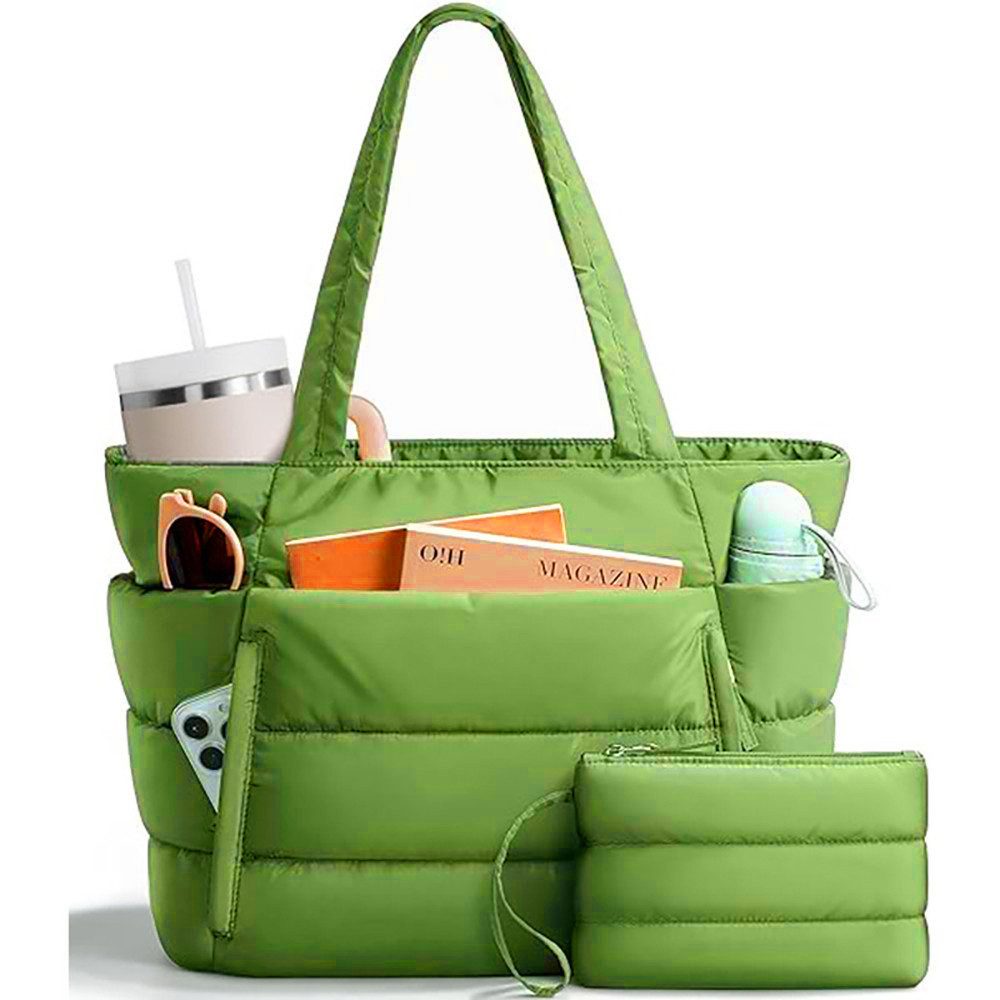 nsihing Umhängetasche Handtasche Damen Shopper Schultertasche Damen Tote Bag, Puffer-Tragetasche für Damen, leichte, bauschige Arbeitshandtasche
