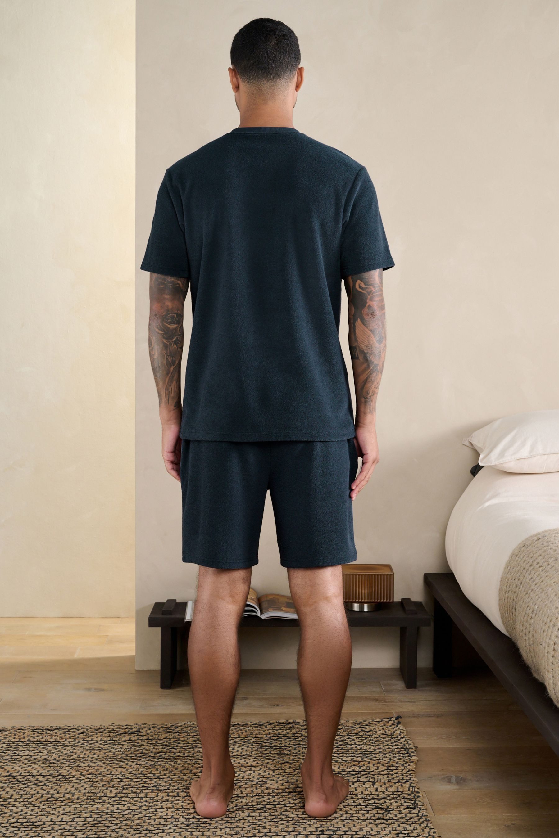 Next Pyjama Kurzärmeliger Frottee-Pyjama, Set (2 tlg) – Bild 5 von 5