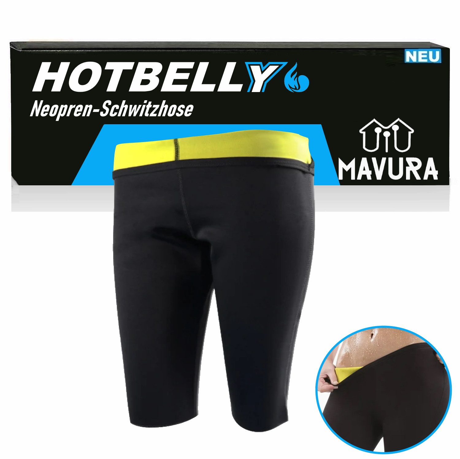 MAVURA Funktionsleggings HOTBELLY Neopren Schwitzhose Saunahose Hot Yogahose Sport