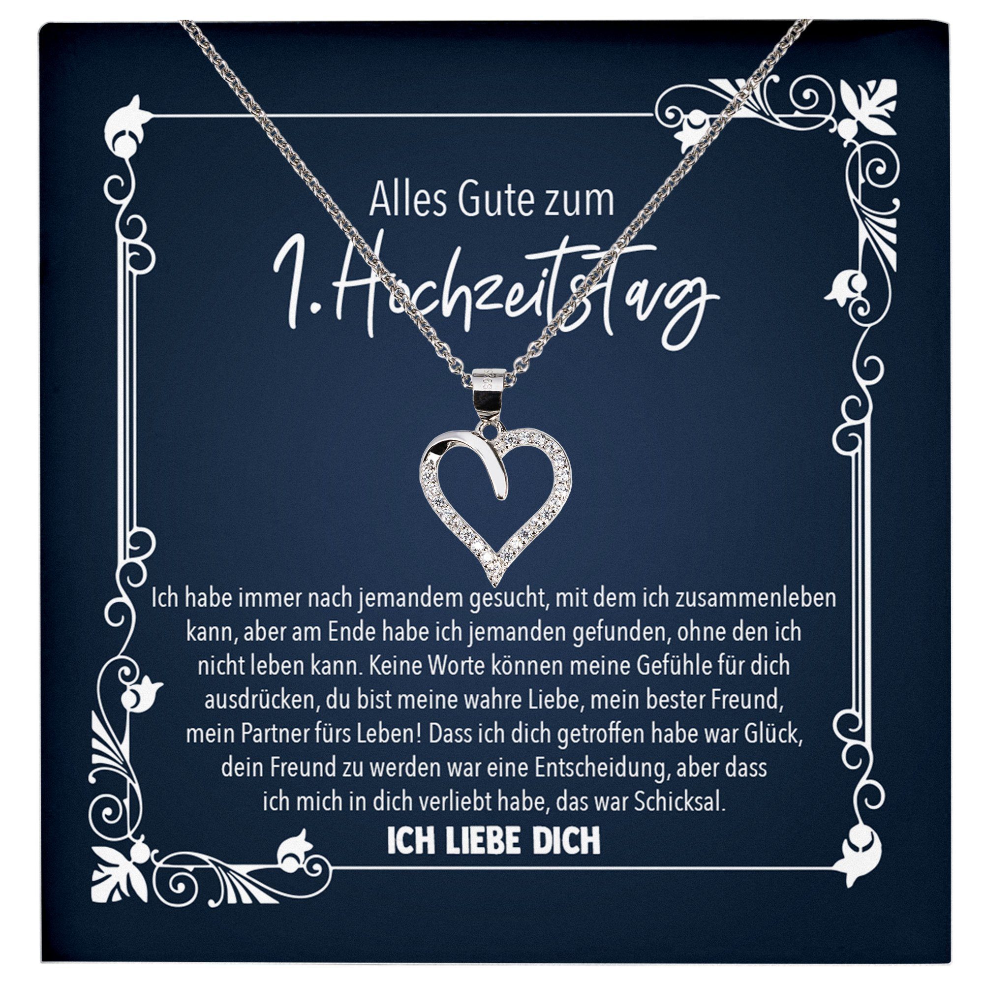 Schmuckset Erster Hochzeitstag Geschenk Ehefrau Schmuck Valentinstag Halskette