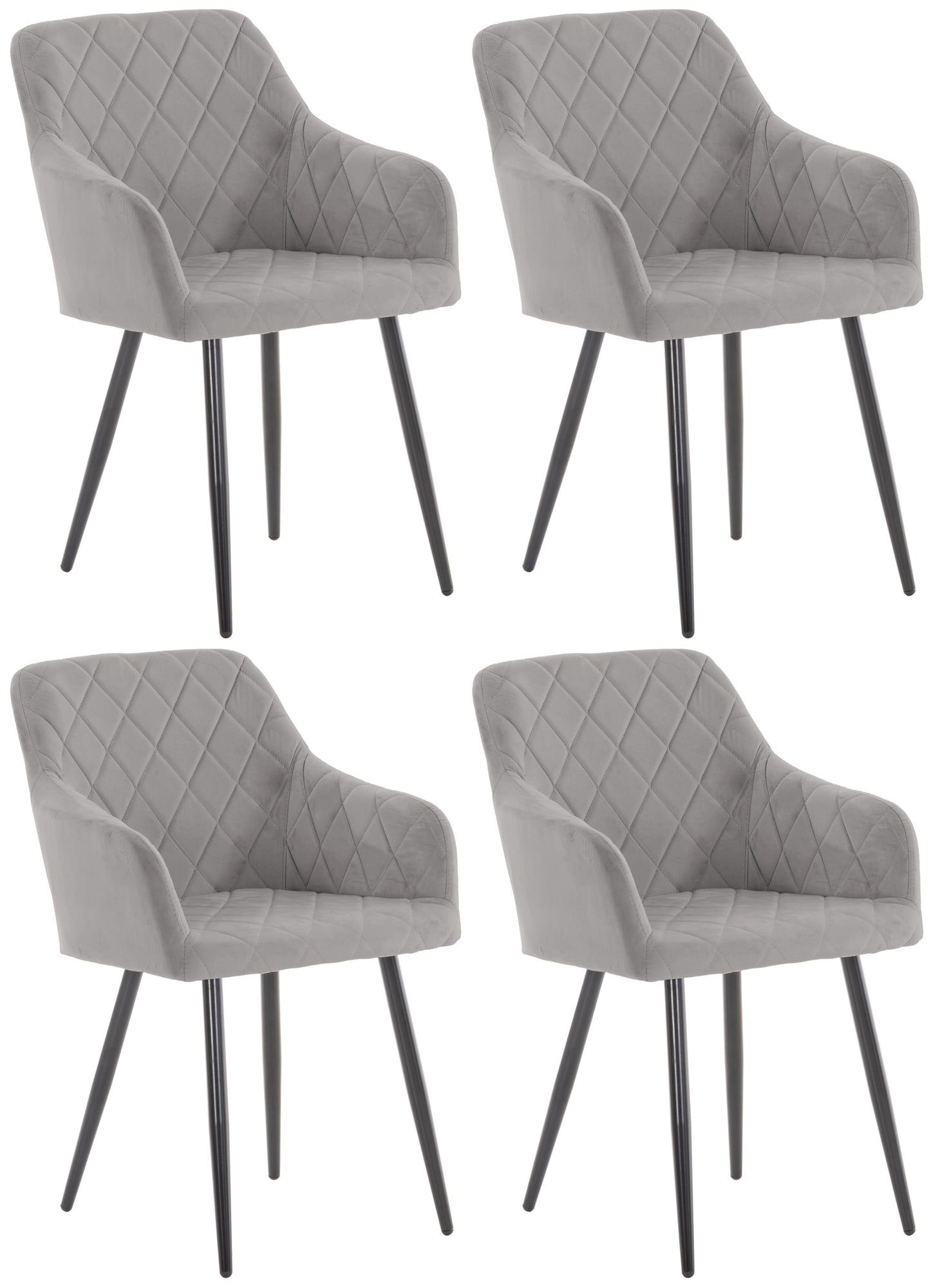 CLP Küchenstuhl Shila (4er Set, 4 St), Metall, Samt/ Stoff, mit Armlehnen günstig online kaufen