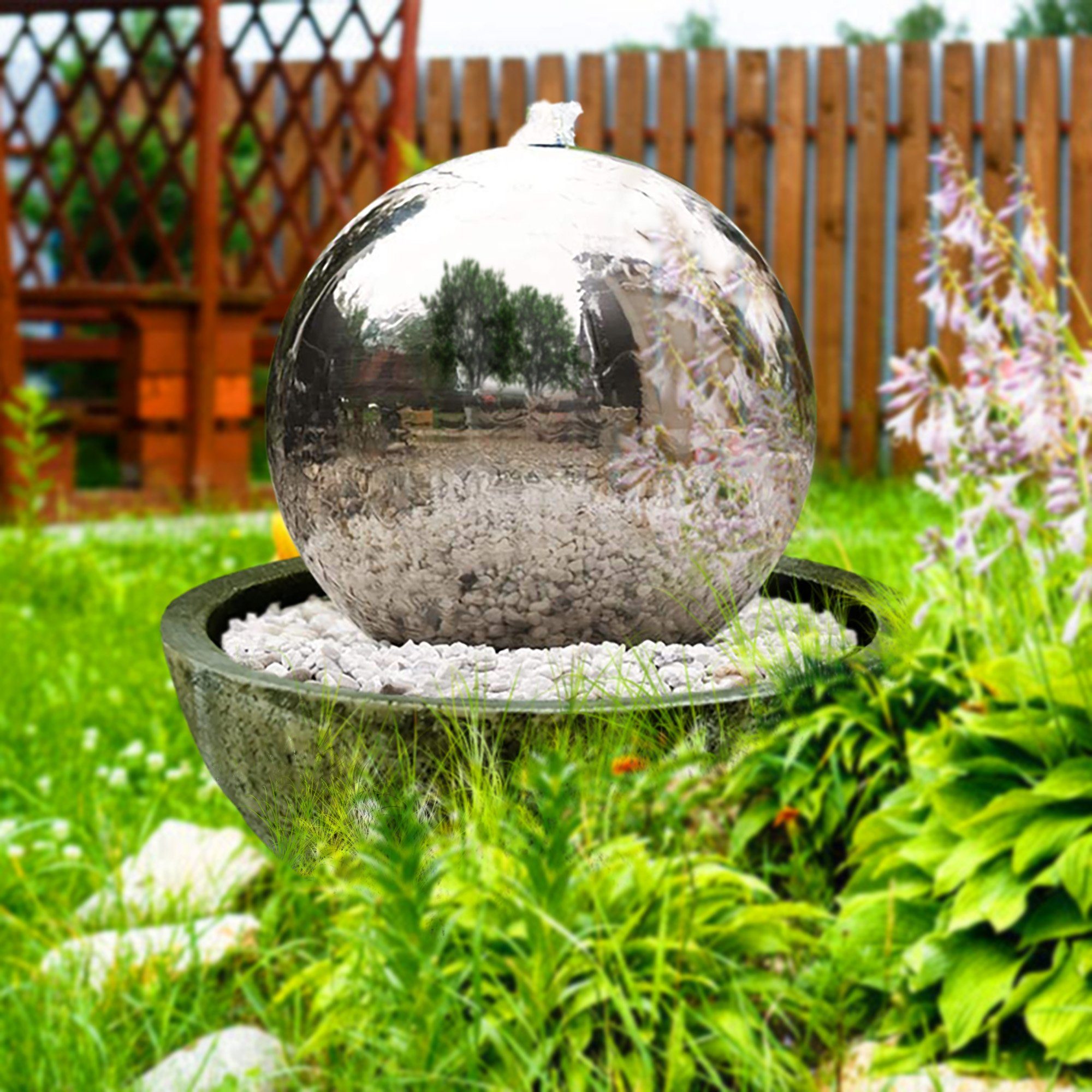 Köhko Zimmerbrunnen Kugelbrunnen aus Edelstahl mit günstig online kaufen