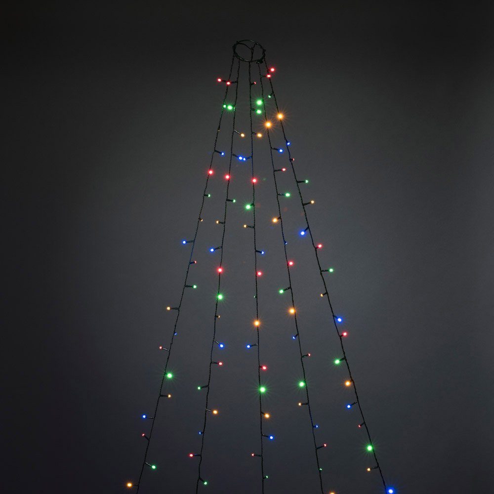 KONSTSMIDE LED-Baummantel Weihnachtsdeko, Christbaumschmuck, Ring Ø 8, 5  Stränge à 40 multicolour Dioden, gefrostet, vormontiert