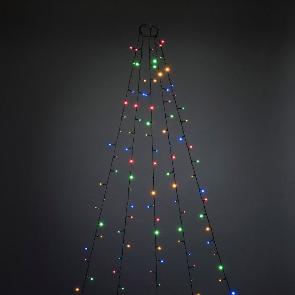 KONSTSMIDE LED-Baummantel Weihnachtsdeko, Christbaumschmuck, Ring Ø 8, 5  Stränge à 40 multicolour Dioden, gefrostet, vormontiert