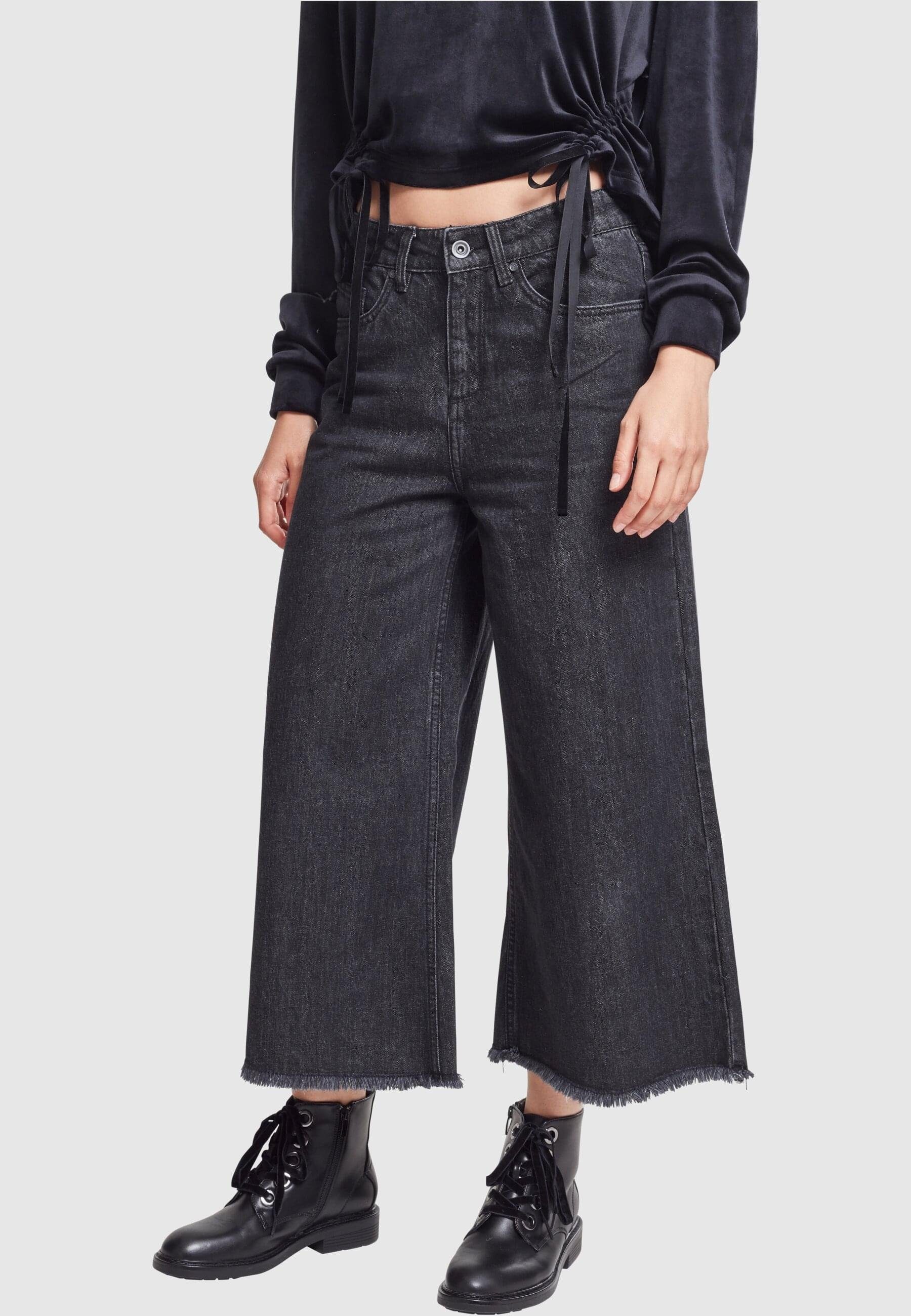 Ladies Jeans Bequeme blackwashed Damen Culotte (1-tlg) CLASSICS Denim URBAN