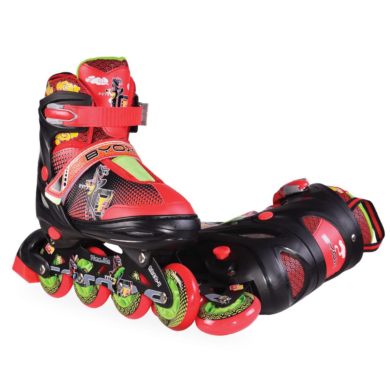 Byox Inlineskates Inliner Kinder Mask, schwarz Größe L 38-41 verstellbar, PU, ABEC-7 Lager