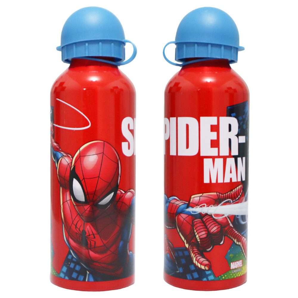 MARVEL Trinkflasche Marvel Spiderman Aluminium Wasserflasche Flasche 500 ml