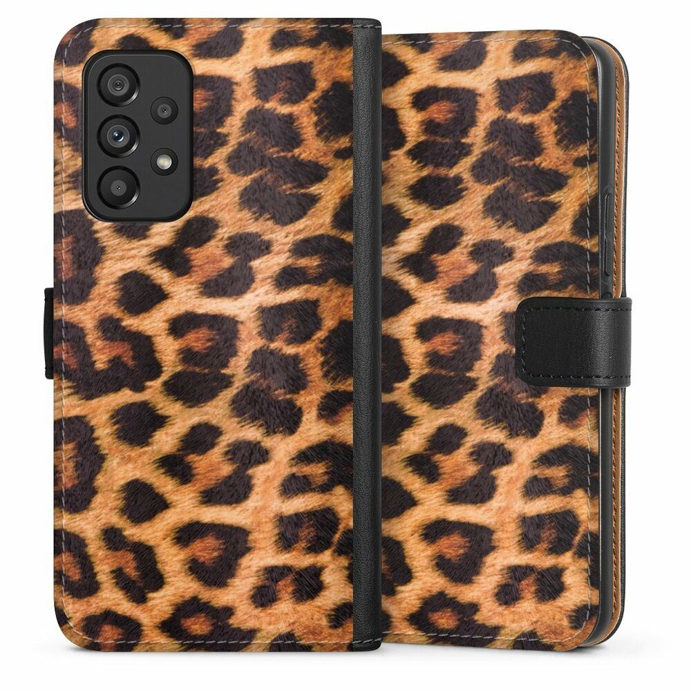 DeinDesign Handyhülle Leopard Fell Animalprint Leo Print, Samsung Galaxy A53 5G Hülle Flip Case Klapphülle Handytasche Leder