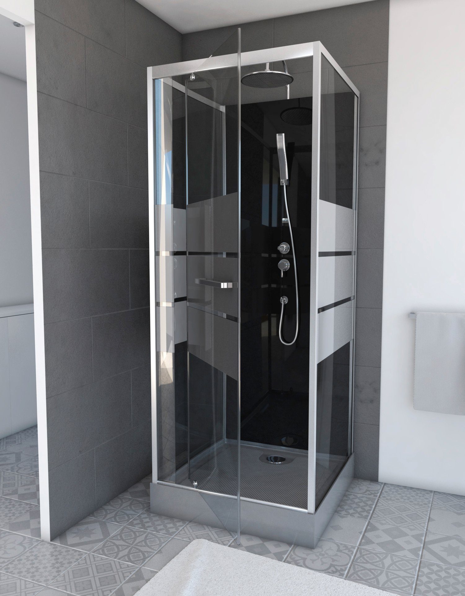 Marwell Komplettdusche Dusy, BxT: 70x70 cm, Einscheibensicherheitsglas, inkl. Armaturen