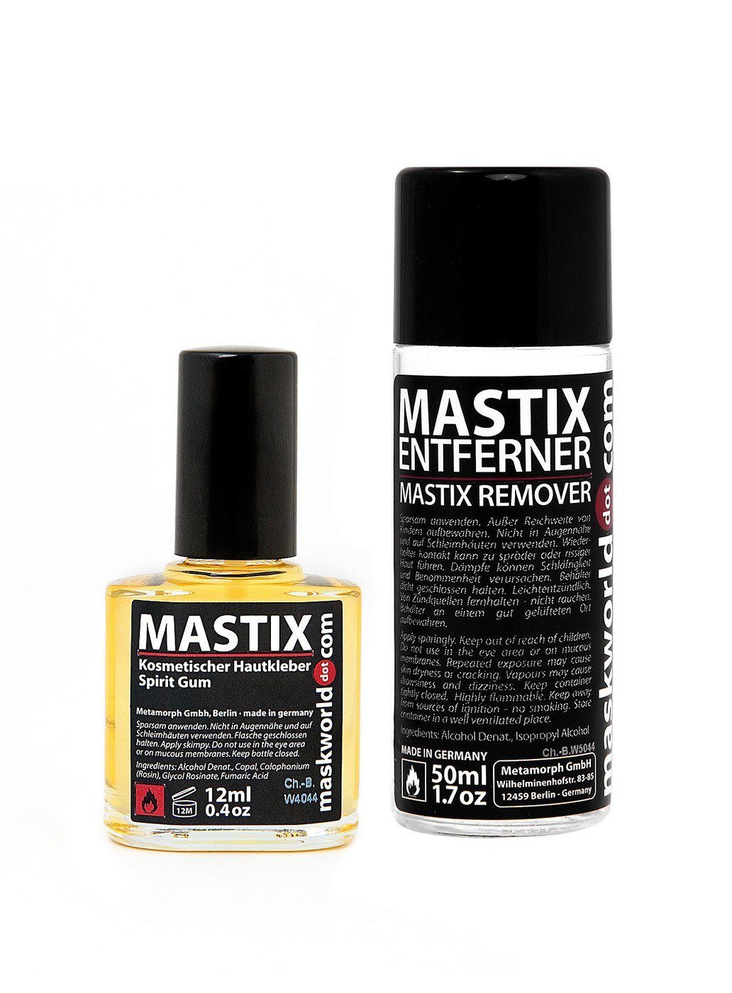 Maskworld Verkleidungsmaske Untoter Deluxe Make-up Set, Skelett Maske zum Ankleben mit Zähnen, Schminke und Effekten