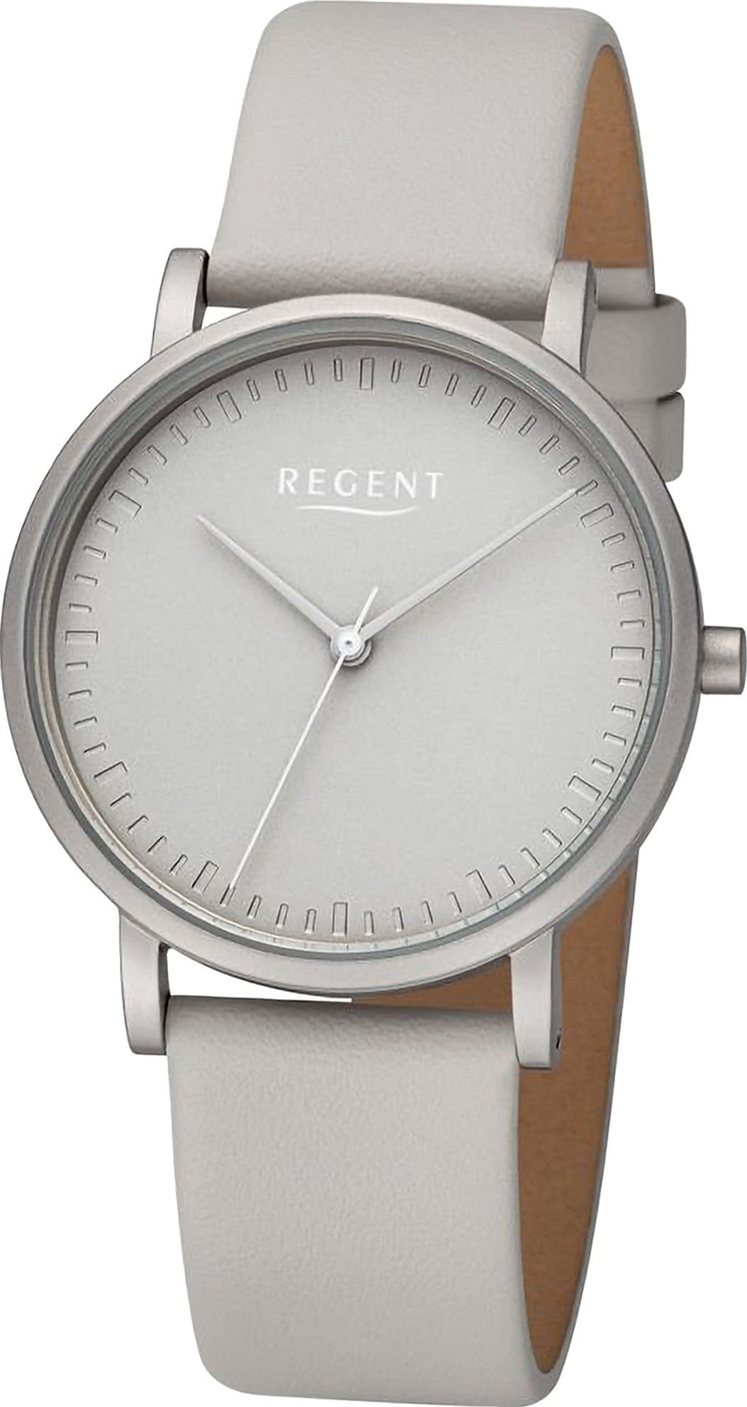 Lederarmband Armbanduhr extra Armbanduhr rund, Regent 36mm), Damen Regent Quarzuhr Damen groß Analog, (ca.