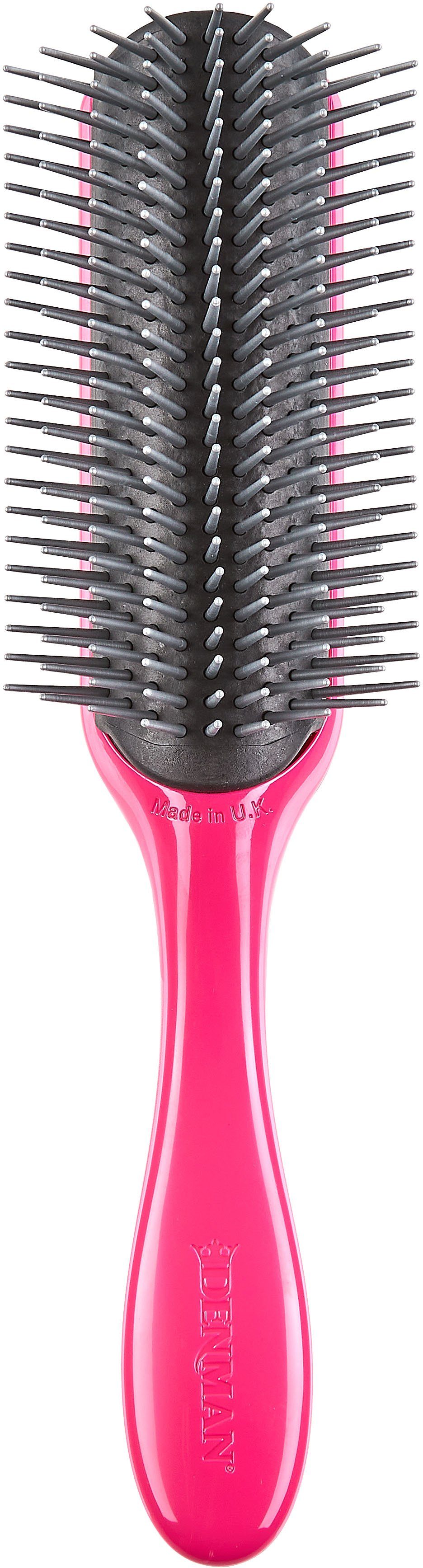 DENMAN Stylingbürste D4, 9-reihig, Stylingbürste mit abnehmbarem Kissen pink-grau | Haarbürsten