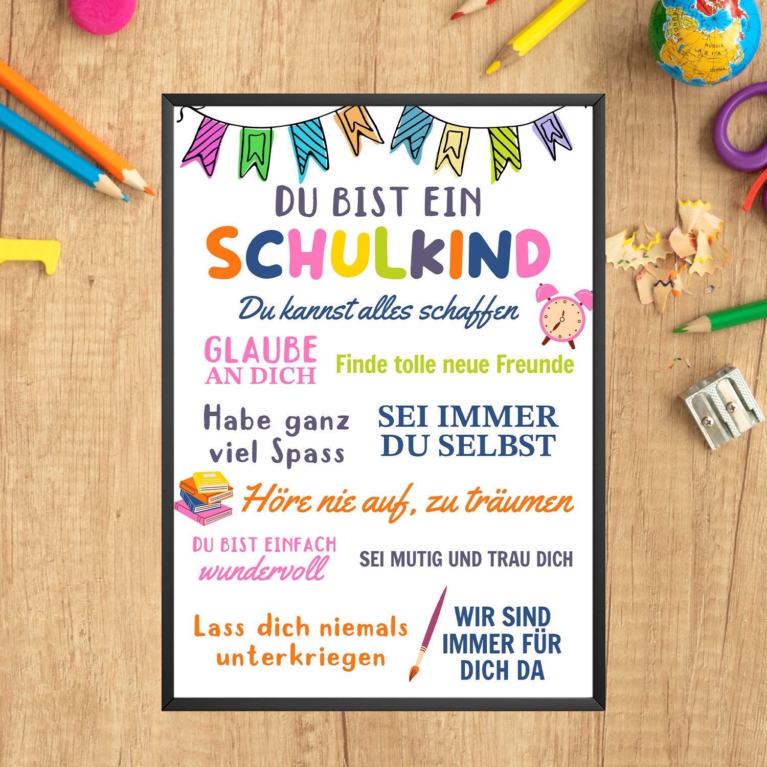 Tigerlino Poster Schulkind Geschenk Einschulung Jungen günstig online kaufen